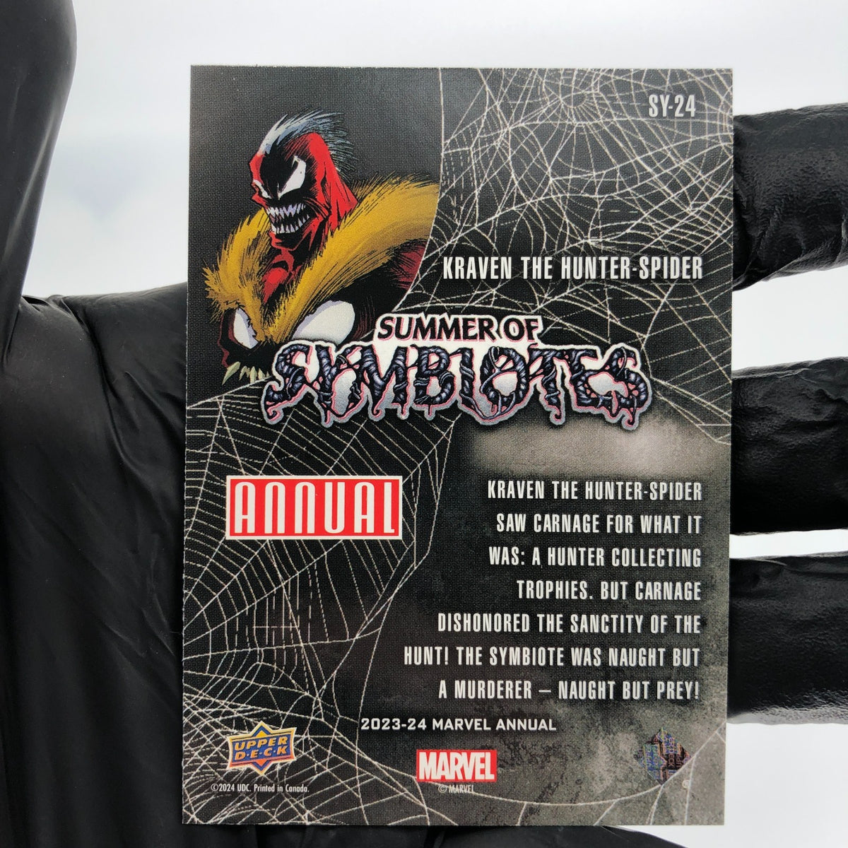 Marvel Card Kraven The Hunter Spider SY-24 Annual Upper Deck Flair 2023 [NM]