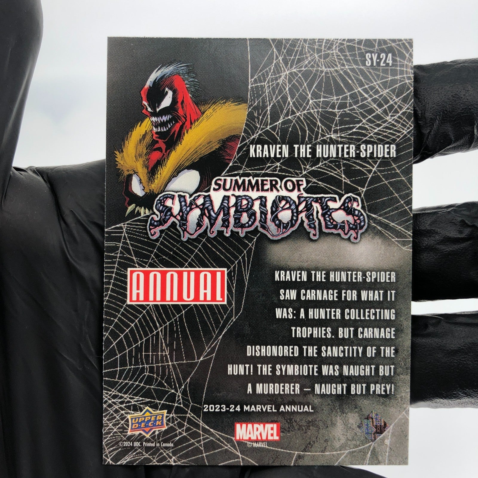 Marvel Card Kraven The Hunter Spider SY-24 Annual Upper Deck Flair 2023 [NM]