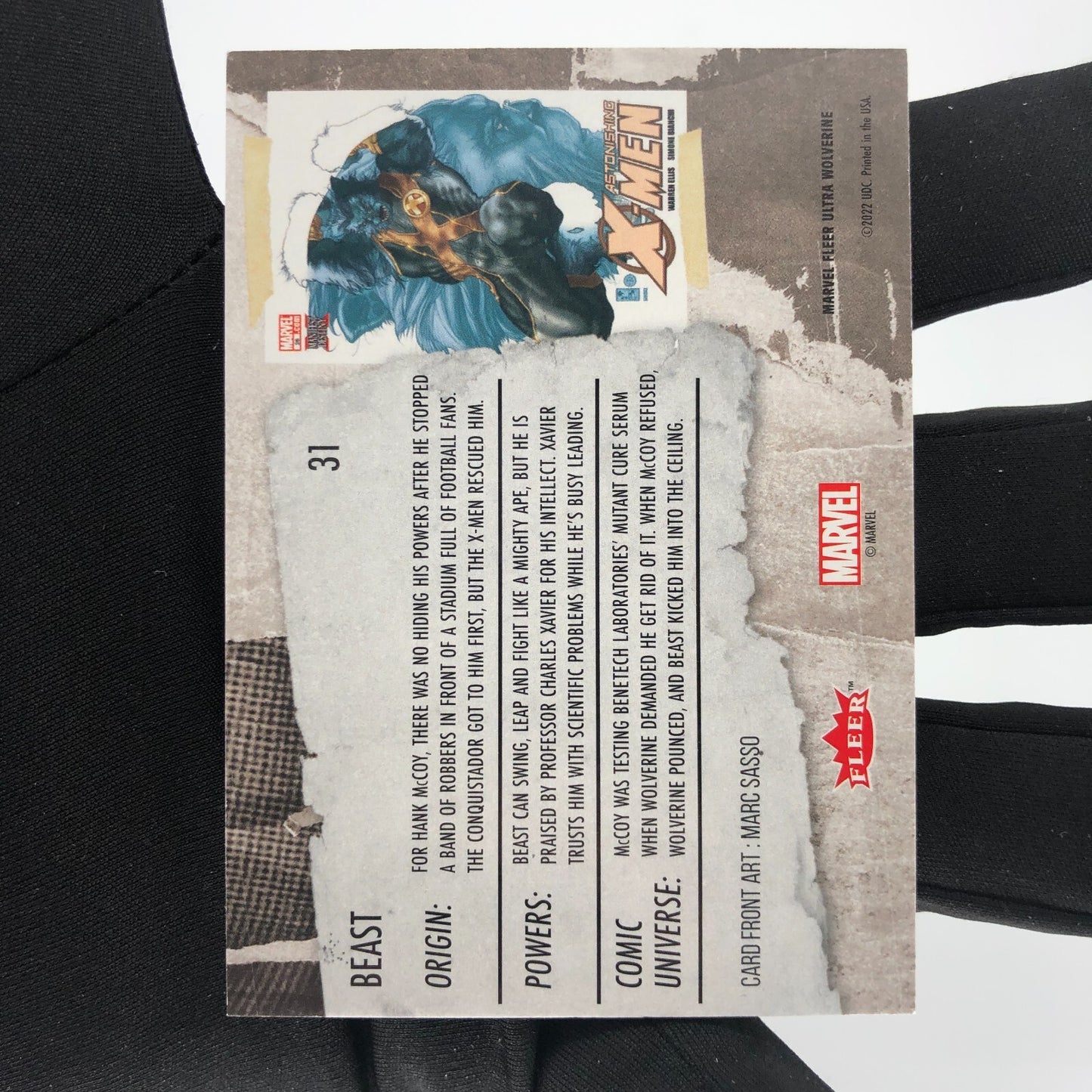 Marvel Card Beast 31 Base Upper Wolverine Ultra [A]