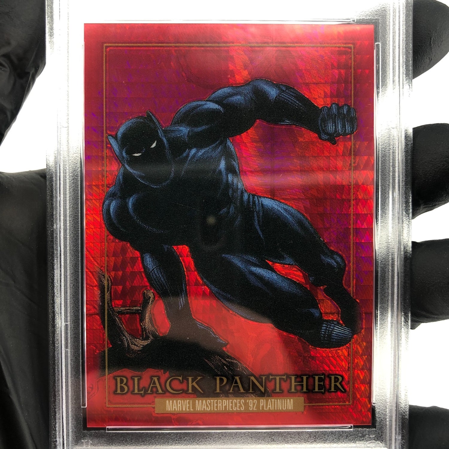PSA 9 Marvel Card Black Panther 4 Red Prism /492 Upper Deck Masterpieces [9]