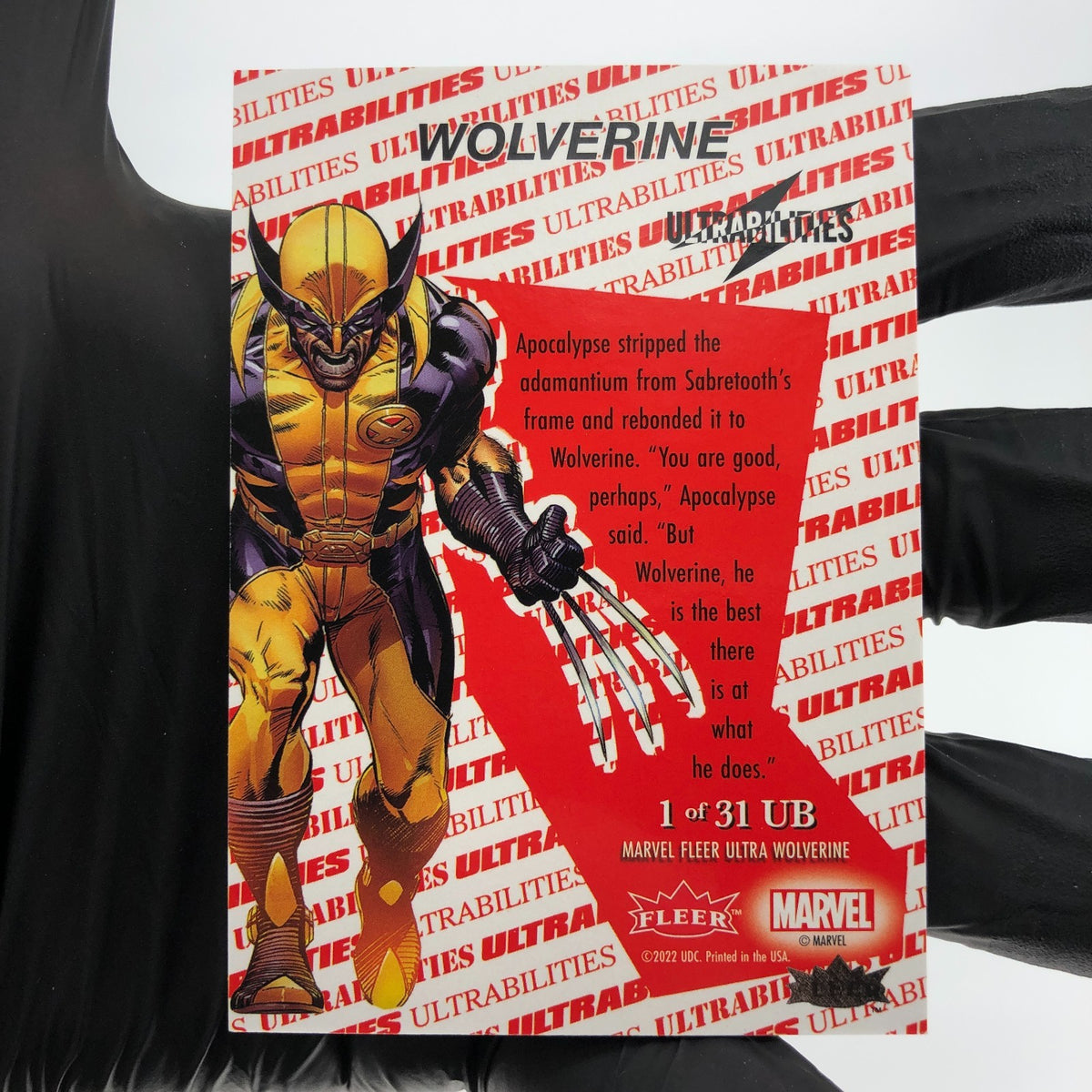 Marvel Card Wolverine 1 of 31 UB Holo Fleer Upper Deck Ultra Wolverine [NM]