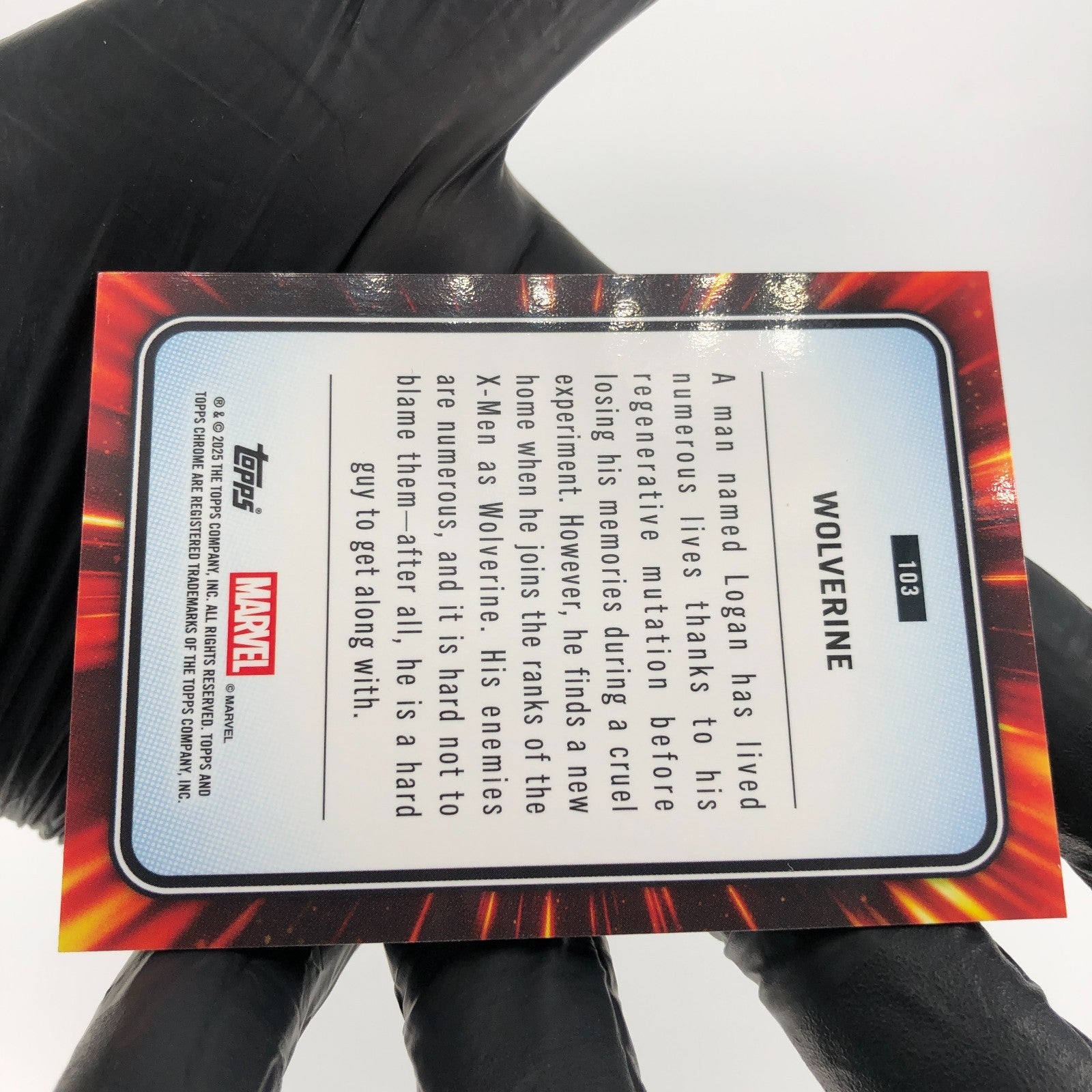 Marvel Card Wolverine 103 Yellow Lava Refractor Topps Chrome 2025 [NM]