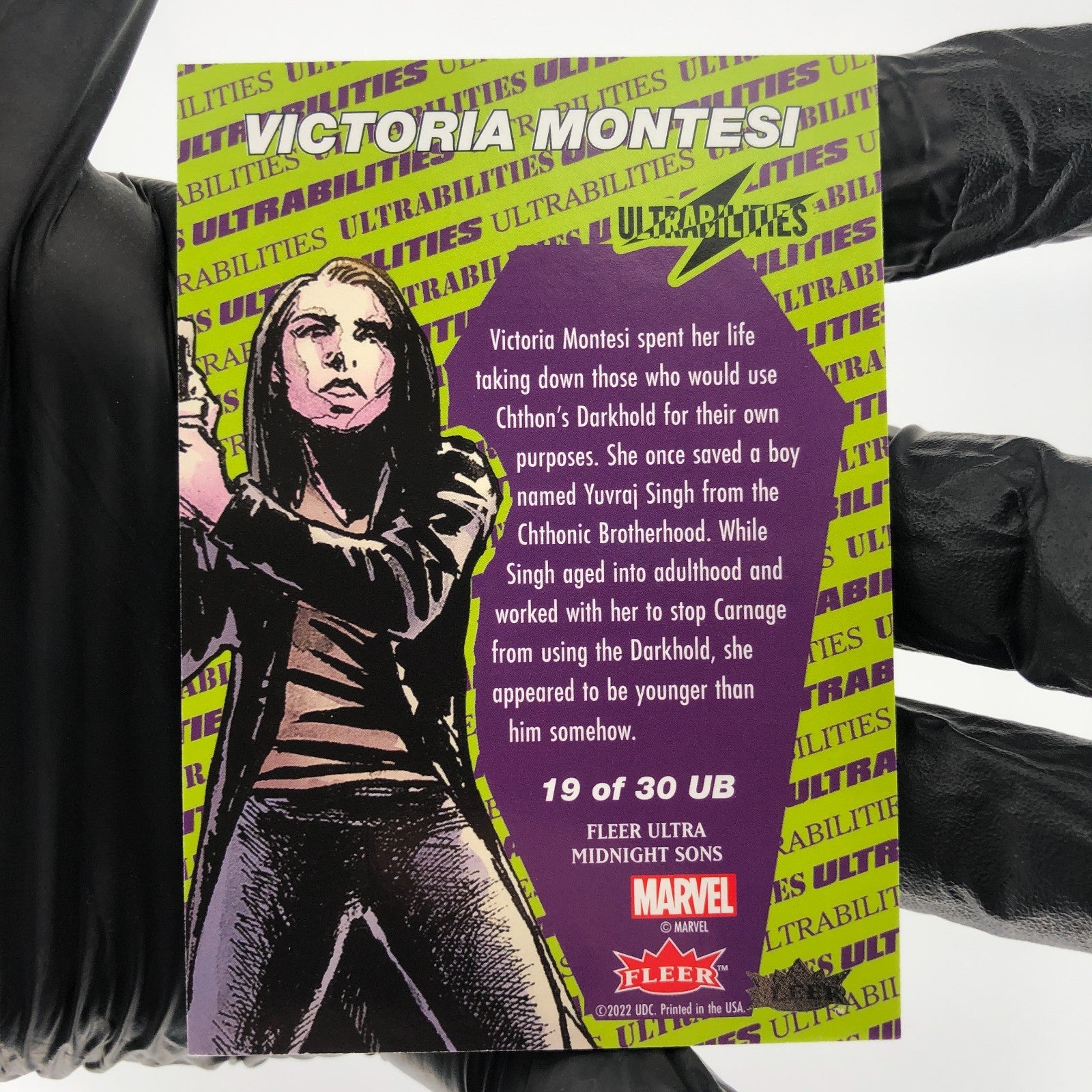 Marvel Card Victoria Montesi 19 of 30 UB Midnight Sons 2022 Fleer Upper Deck[NM]