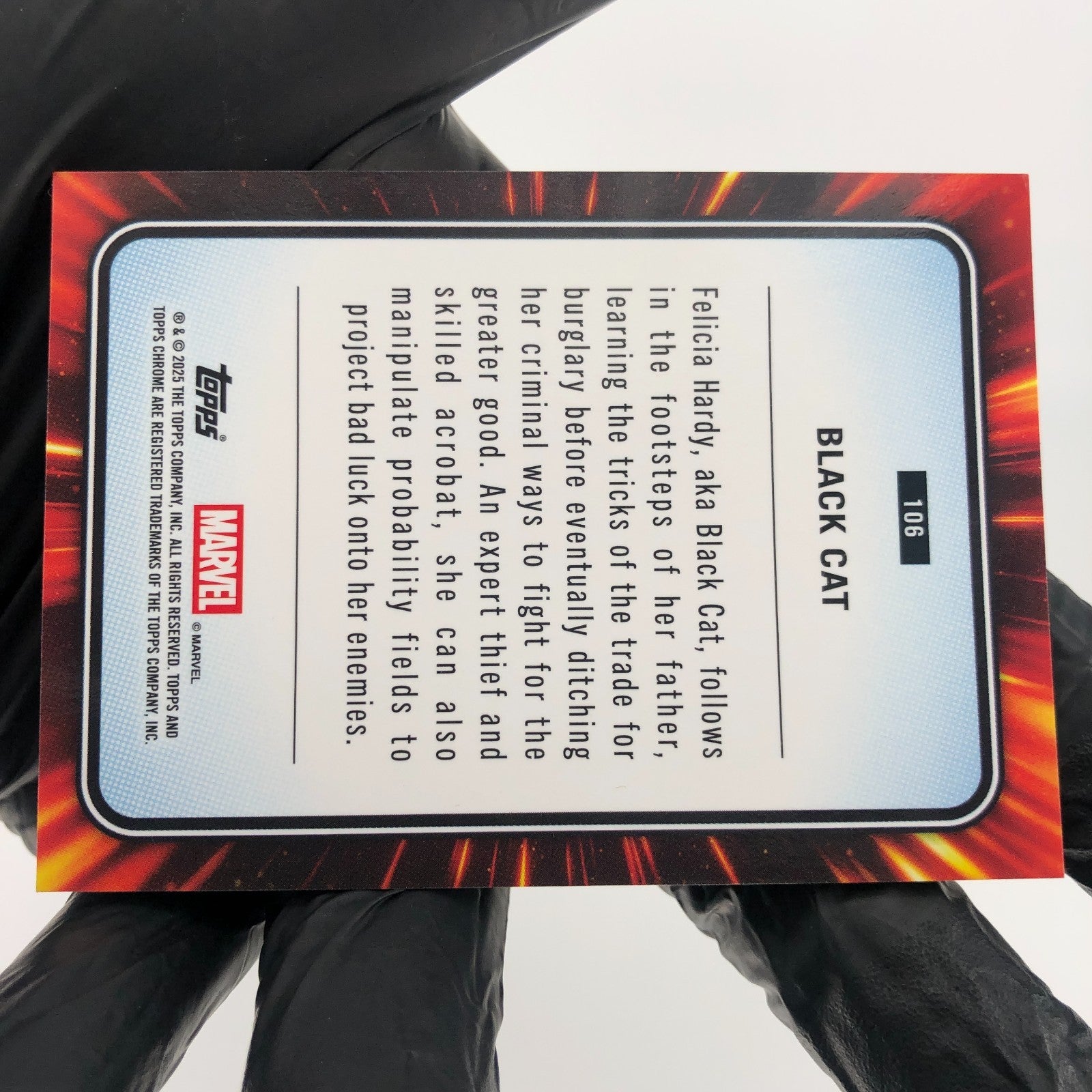 Marvel Card Black Cat 106 Yellow Lava Refractor Topps Chrome 2025 [NM]