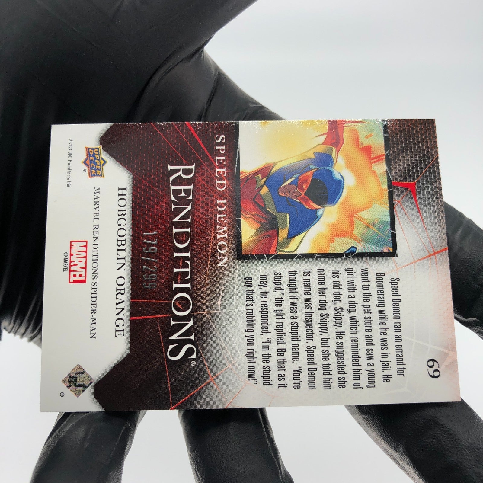 Marvel Card Speed Demon 69 Orange /299 Upper Deck Renditions [NM]