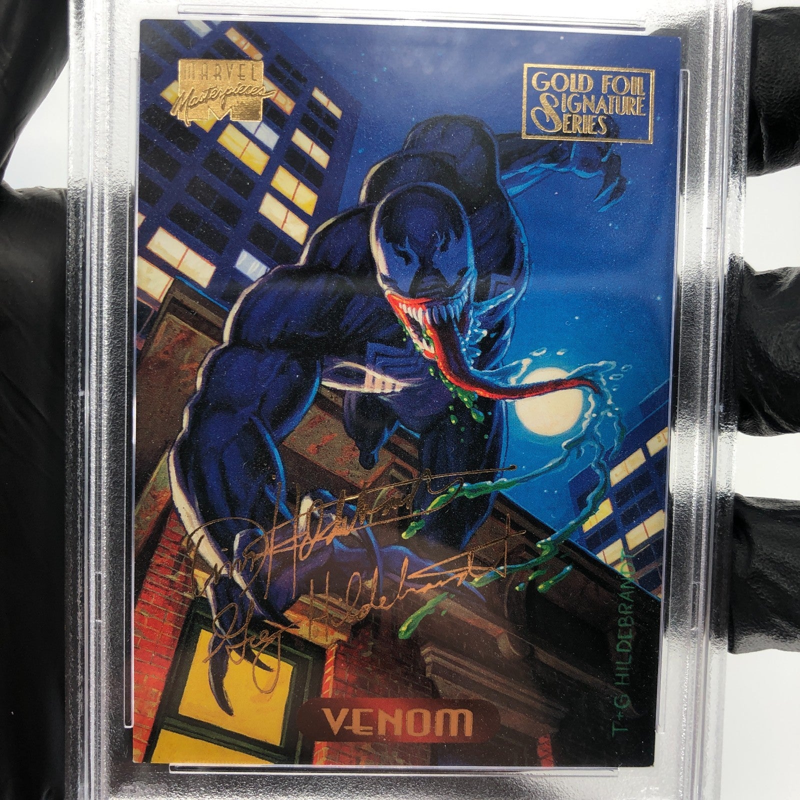 PSA 6 Marvel Card Venom 131 Gold Signature Upper Deck Masterpieces 1994 [6]