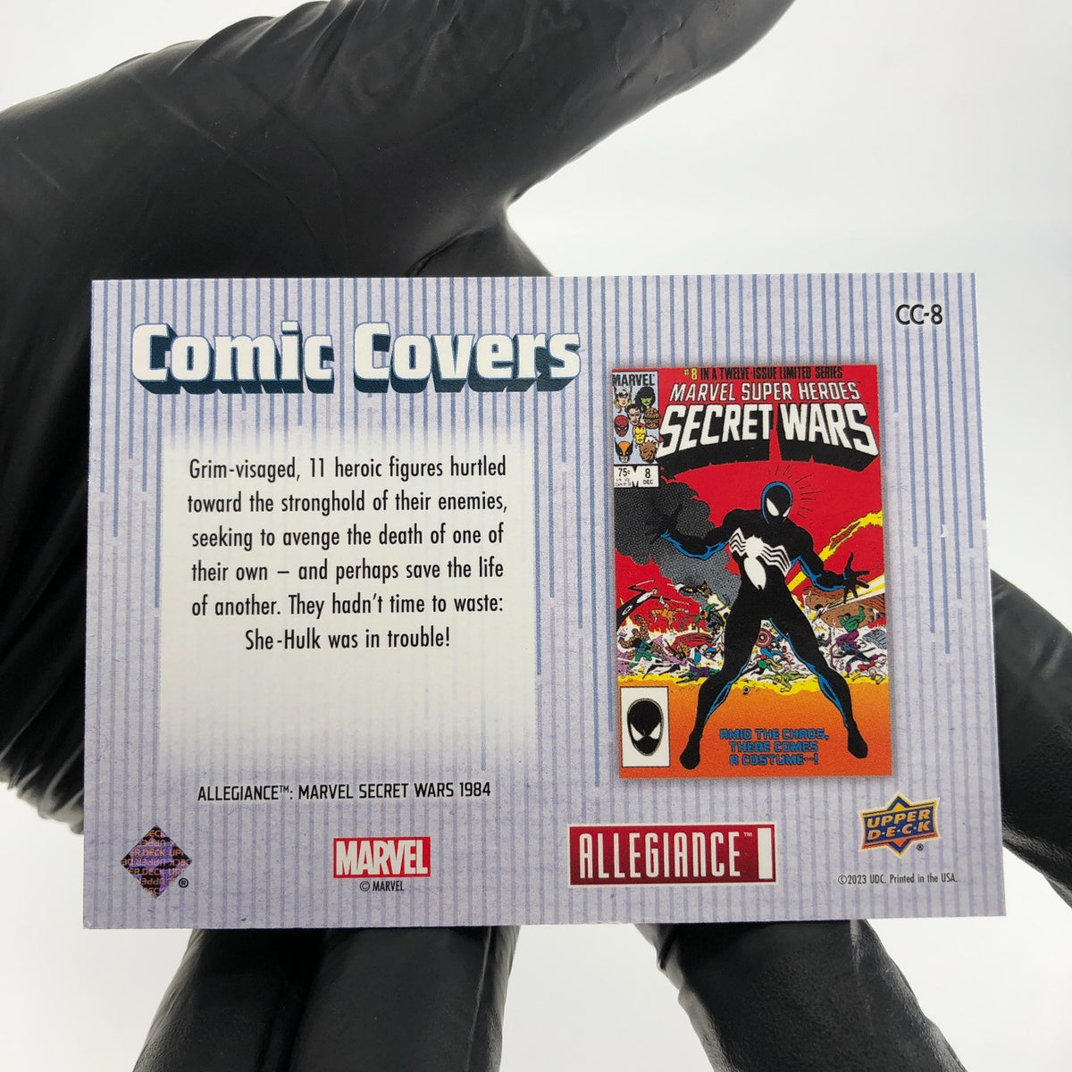 Marvel Card Secret Wars Spider-Man CC-8 Comic Covers Allegiance Upper Deck [NM]
