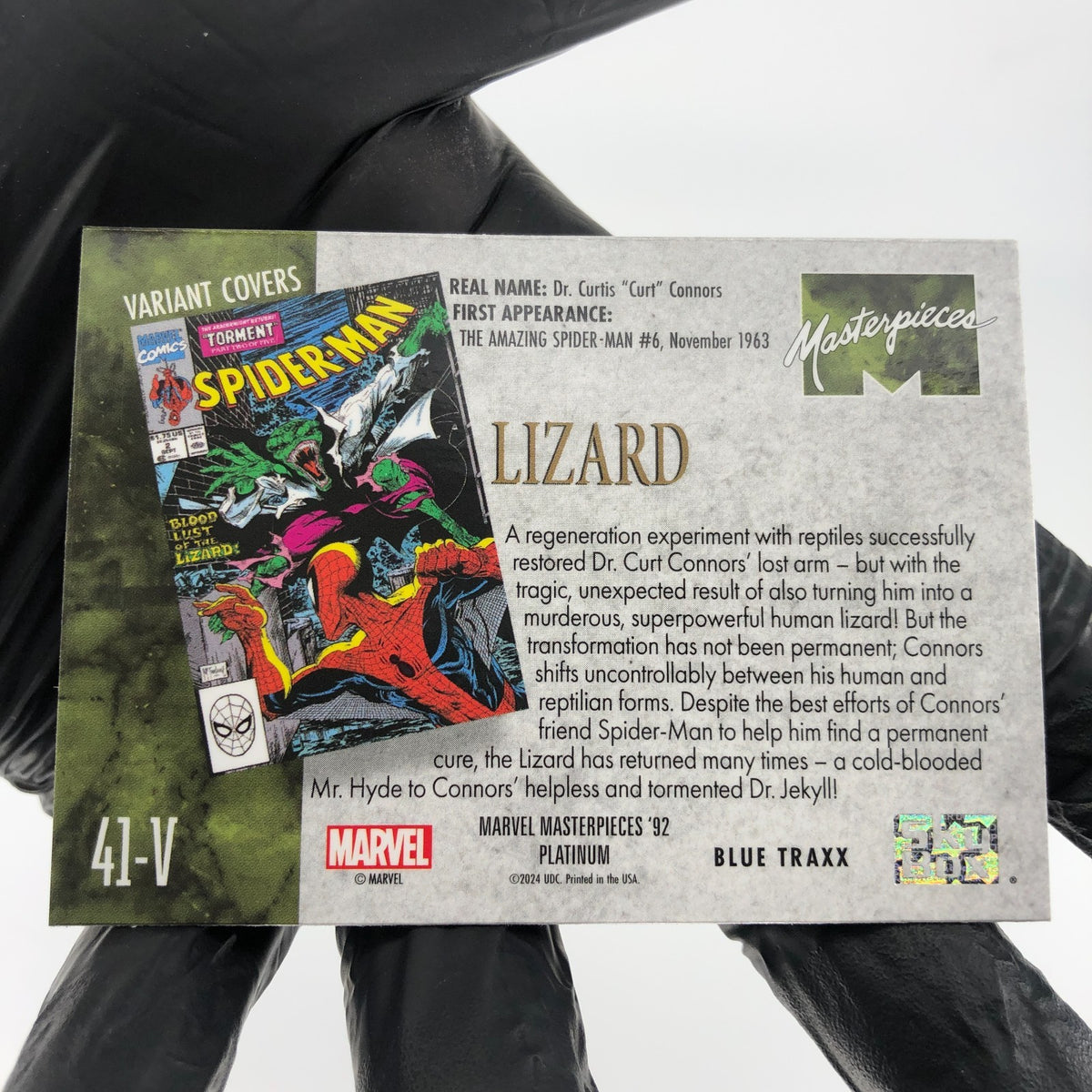 Marvel Card Lizard Blue Traxx 41-V Variant  Fleer Upper Deck Masterpieces [NM]