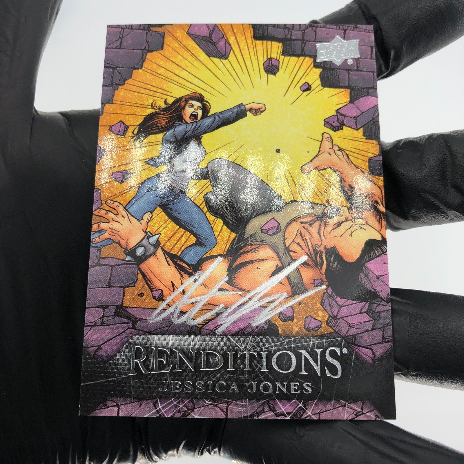 Marvel Card Jessica Jones 85 Signed  /65 Anthony Spay Upper Deck Renditions [NM]