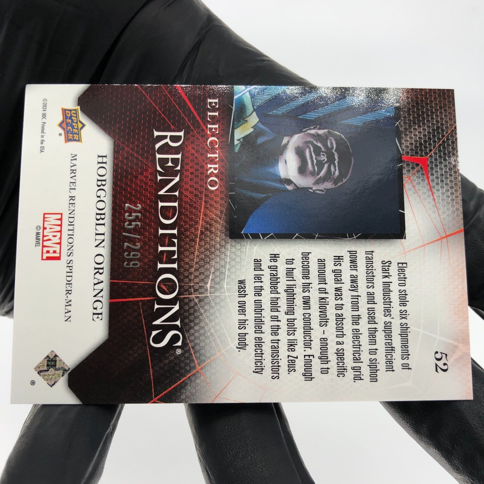 Marvel Card Electro 52 Orange  /299 Fleer Upper Deck Renditions [NM]