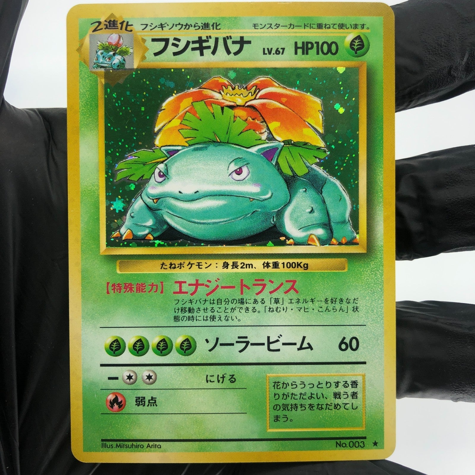 Pokemon Card Venusaur No.003 Base 1996 Holo japanese Karte [Exc.]
