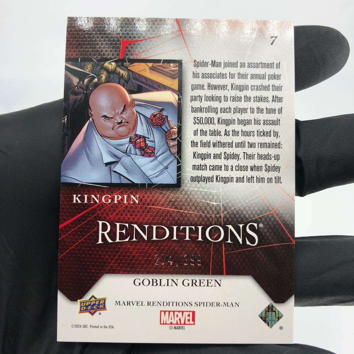 Marvel Card Kingpin 7 Green  /399 Fleer Upper Deck Renditions [NM]
