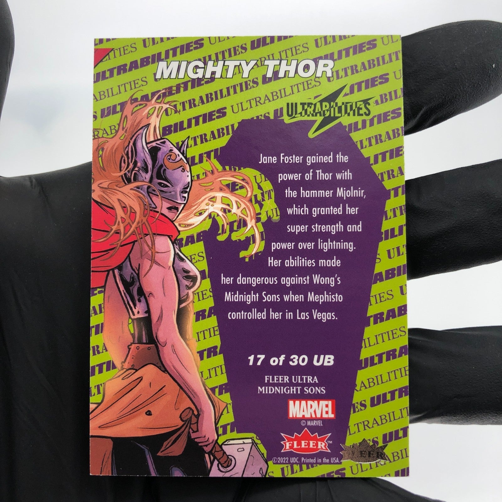 Marvel Card Mighty Thor 17 of 30 UB Midnight Sons 2022 Fleer Upper Deck [NM]