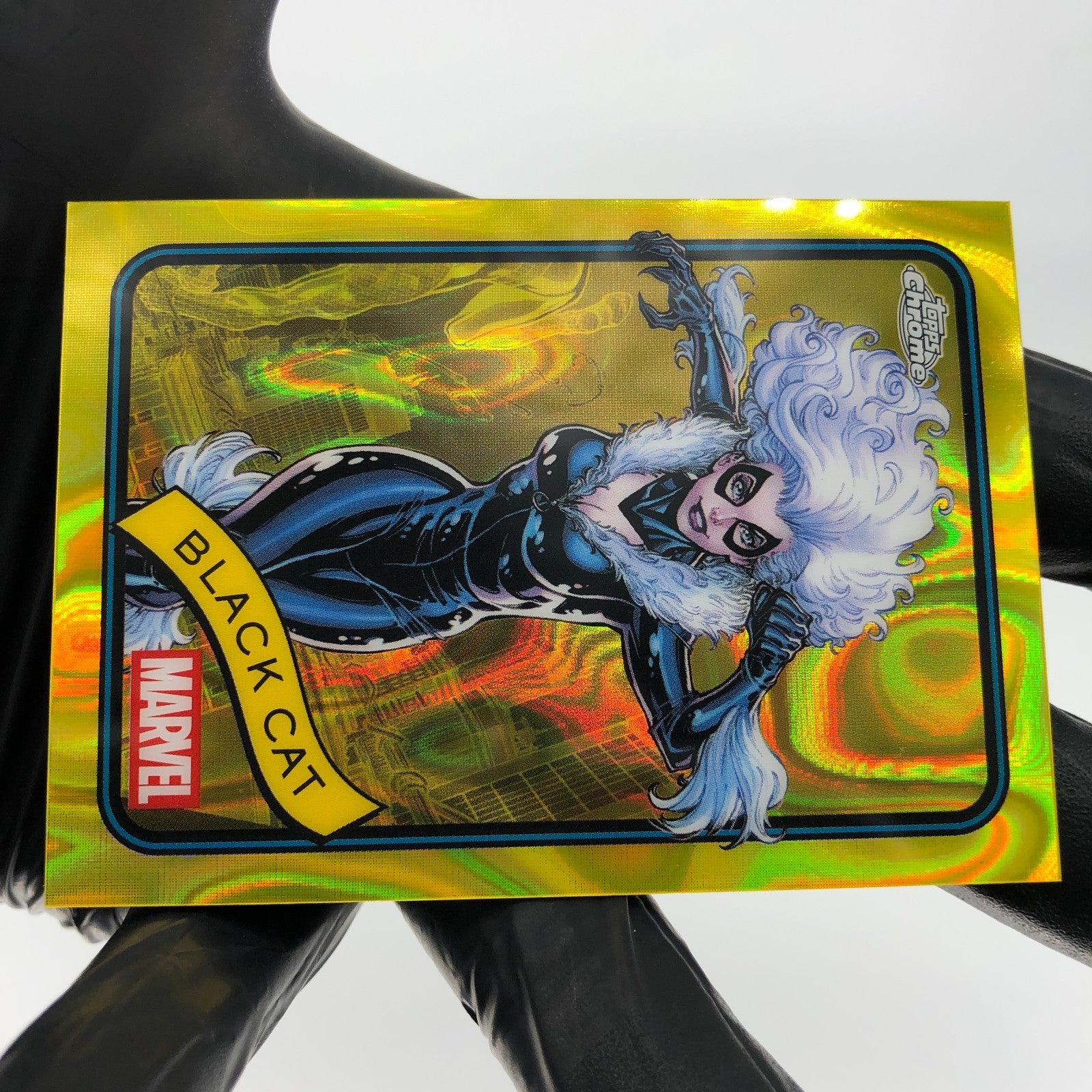 Marvel Card Black Cat 106 Yellow Lava Refractor Topps Chrome 2025 [NM] 2