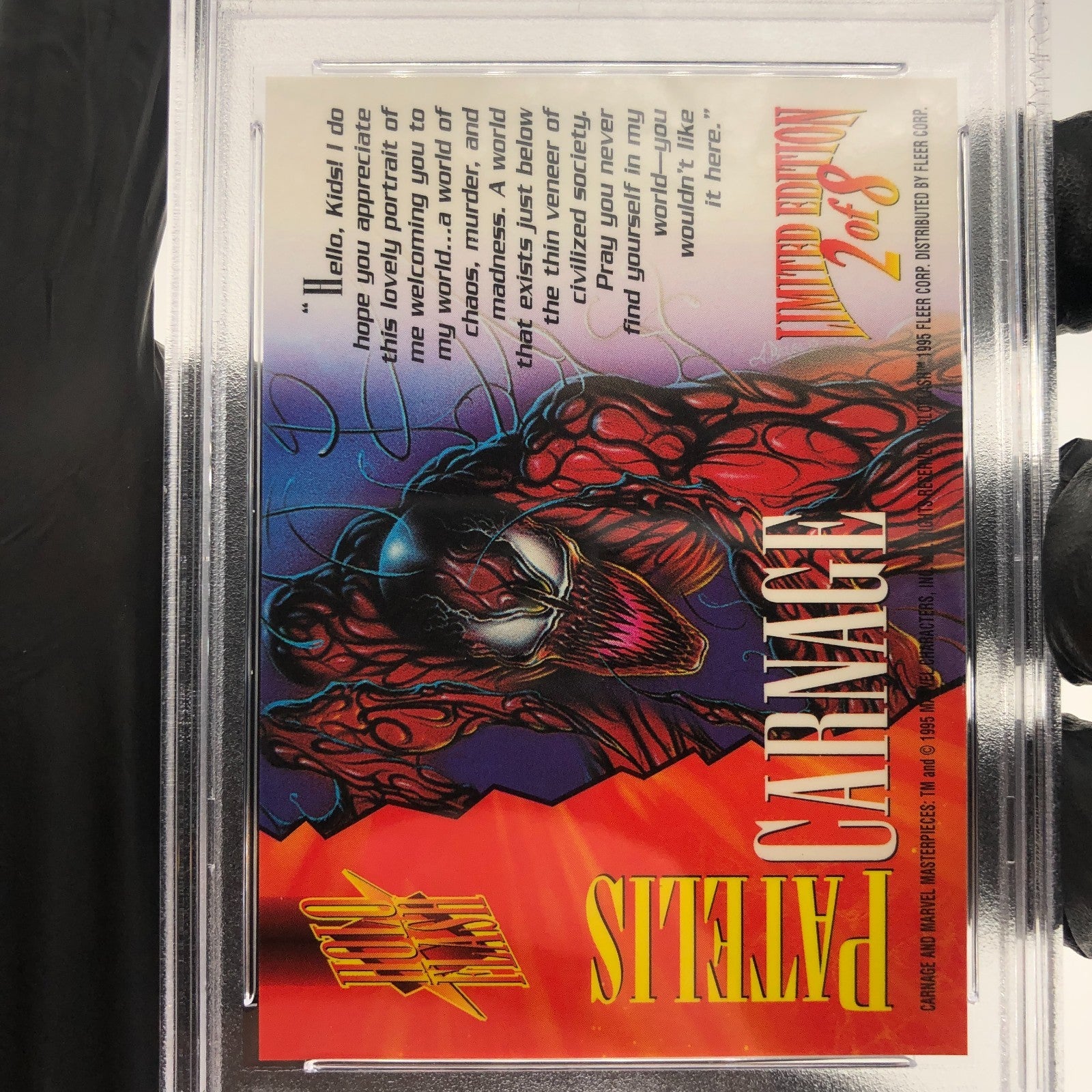 PSA 9 Marvel Card Carnage 2 Holoflash Upper Deck Masterpieces 1995 [9]