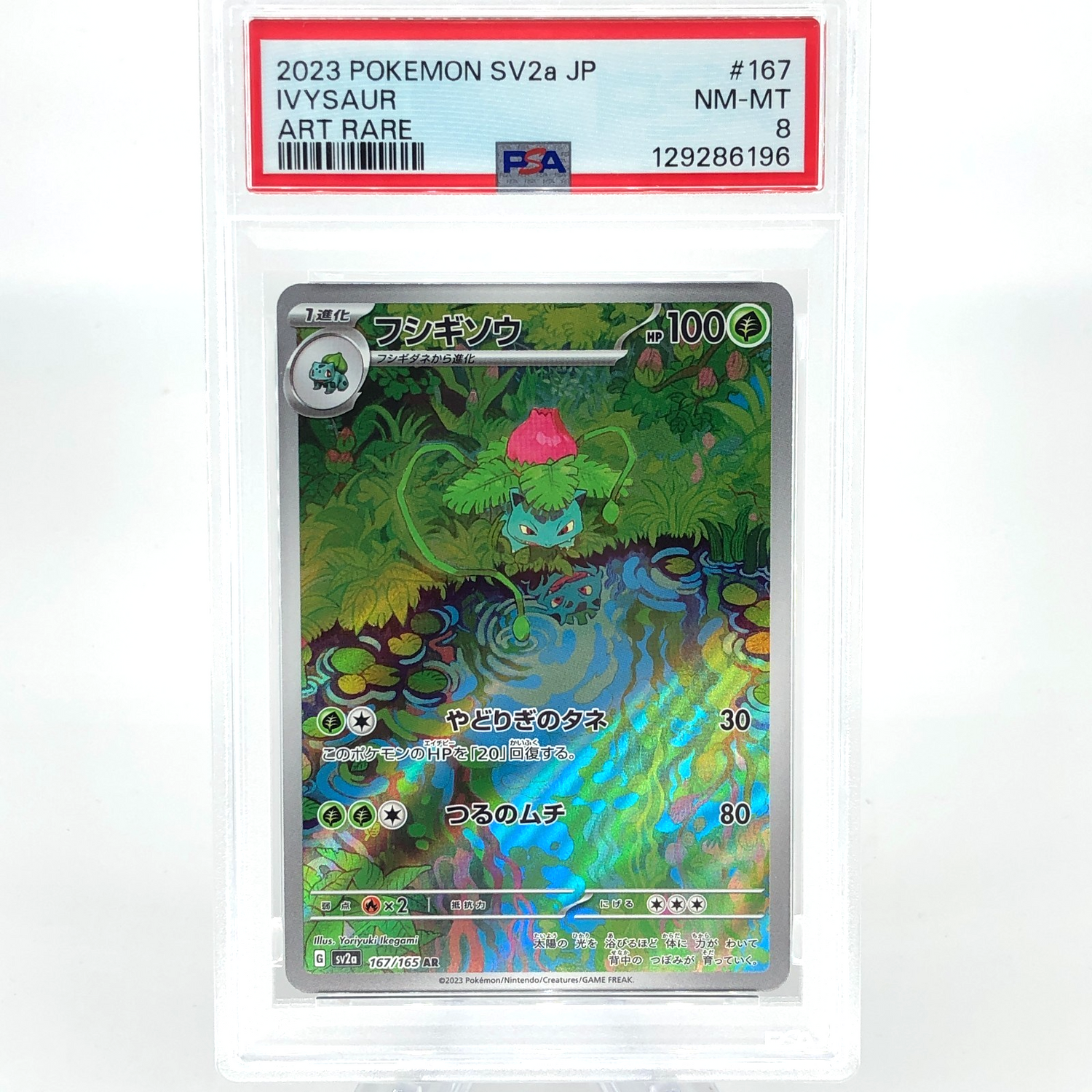 PSA 8 Pokemon Card Ivysaur AR 167/165 SV2a Japanese Karte [8]