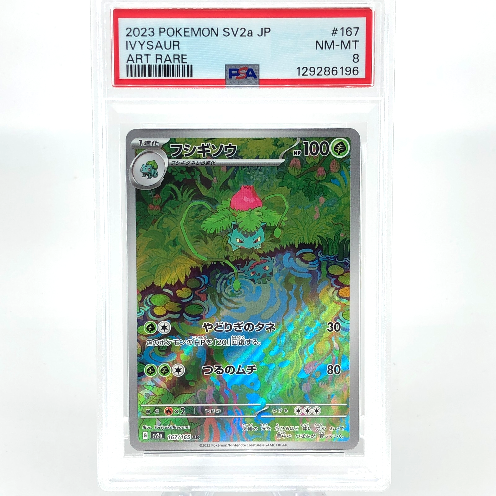 PSA 8 Pokemon Card Ivysaur AR 167/165 SV2a Japanese Karte [8]