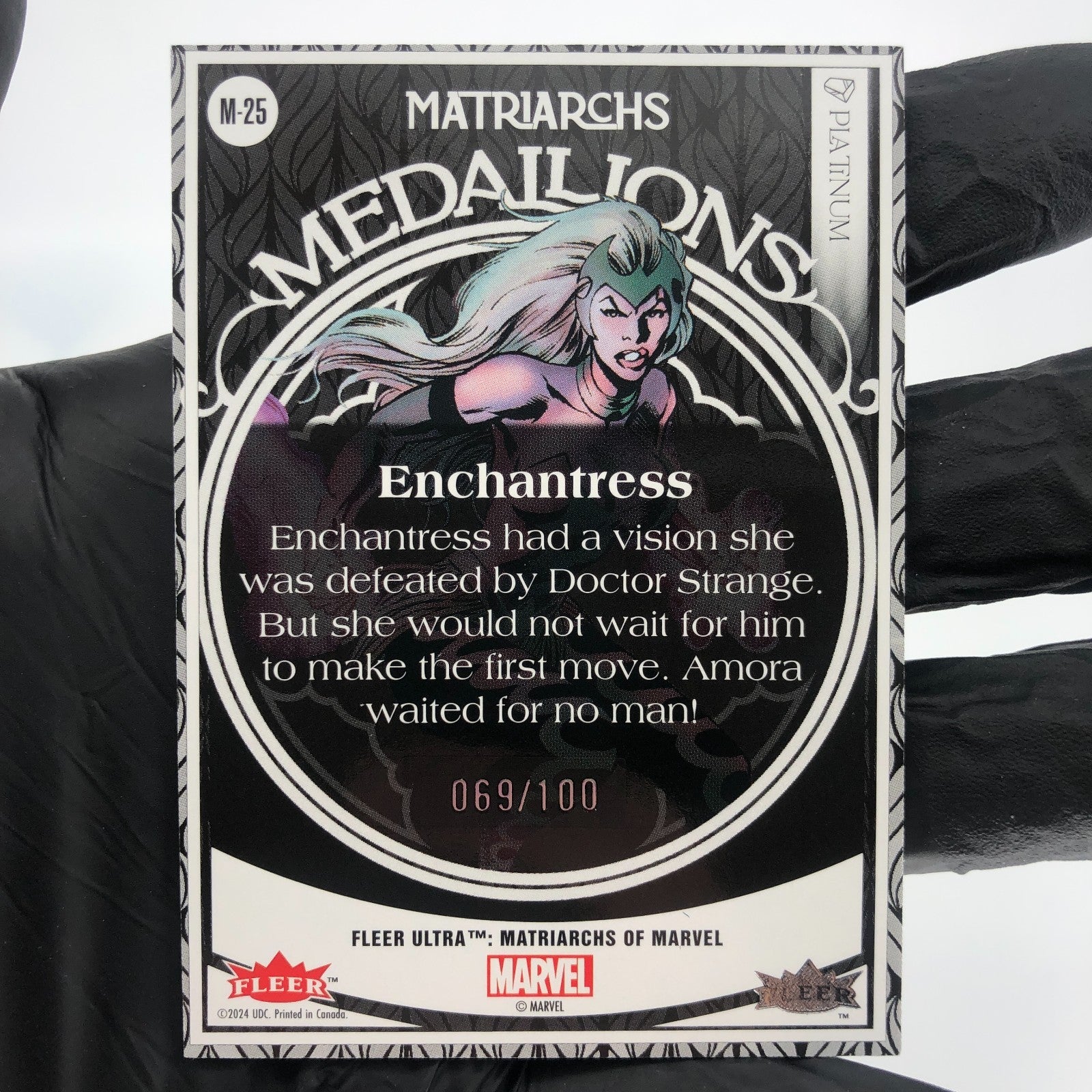 Marvel Card Enchantress M-25 Platinum /100 Matriarchs 2024 Fleer Upper Deck [NM]
