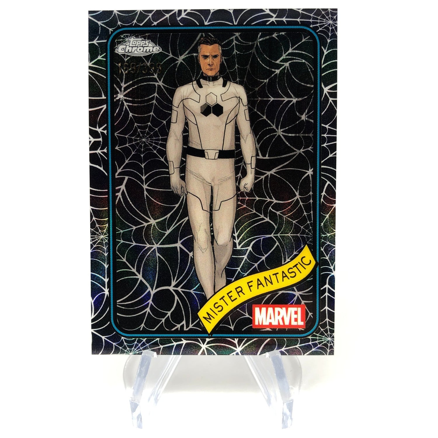 Marvel Card Mister Fantastic 89 Black Web /399 Topps Chrome 2025 [NM]
