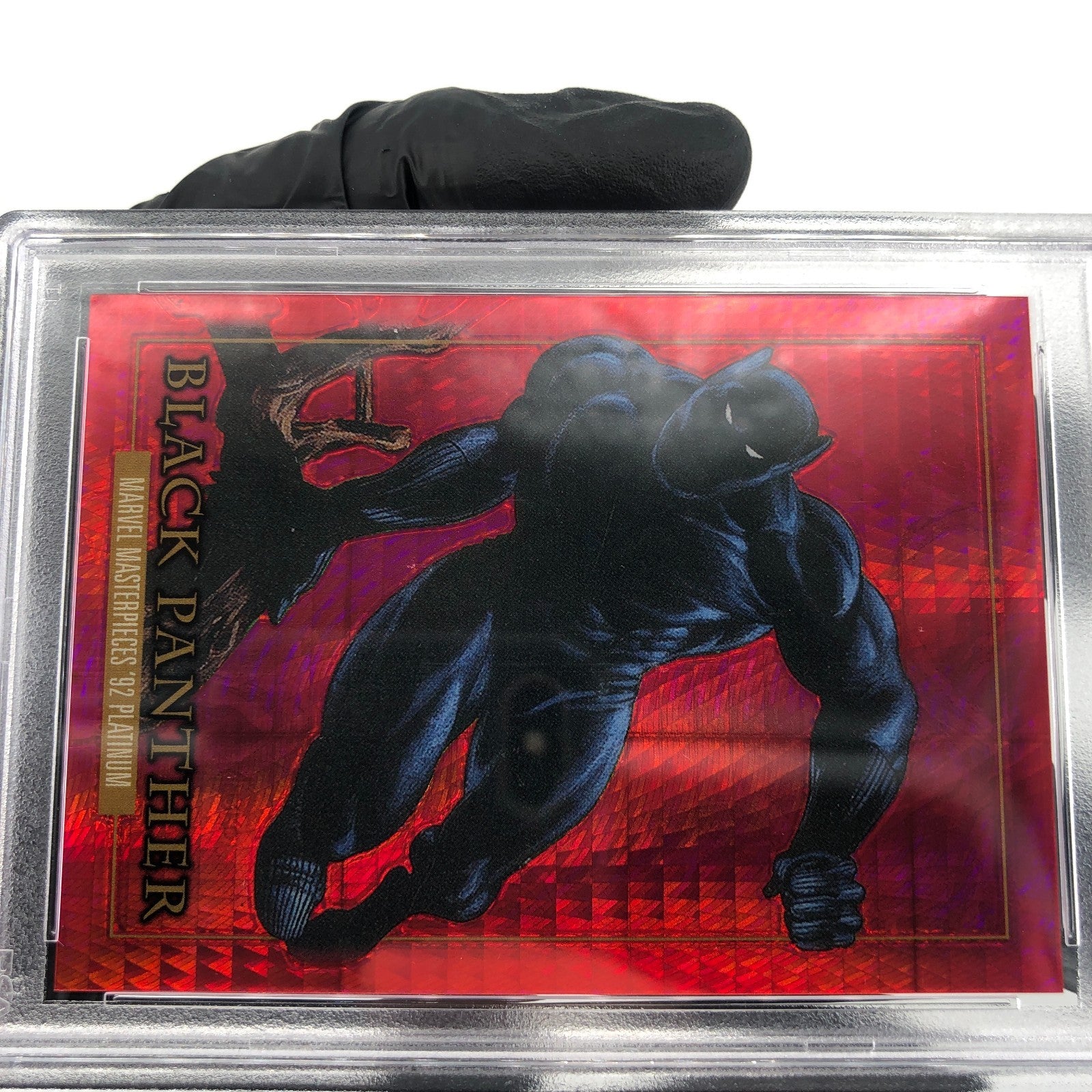 PSA 9 Marvel Card Black Panther 4 Red Prism /492 Upper Deck Masterpieces [9]