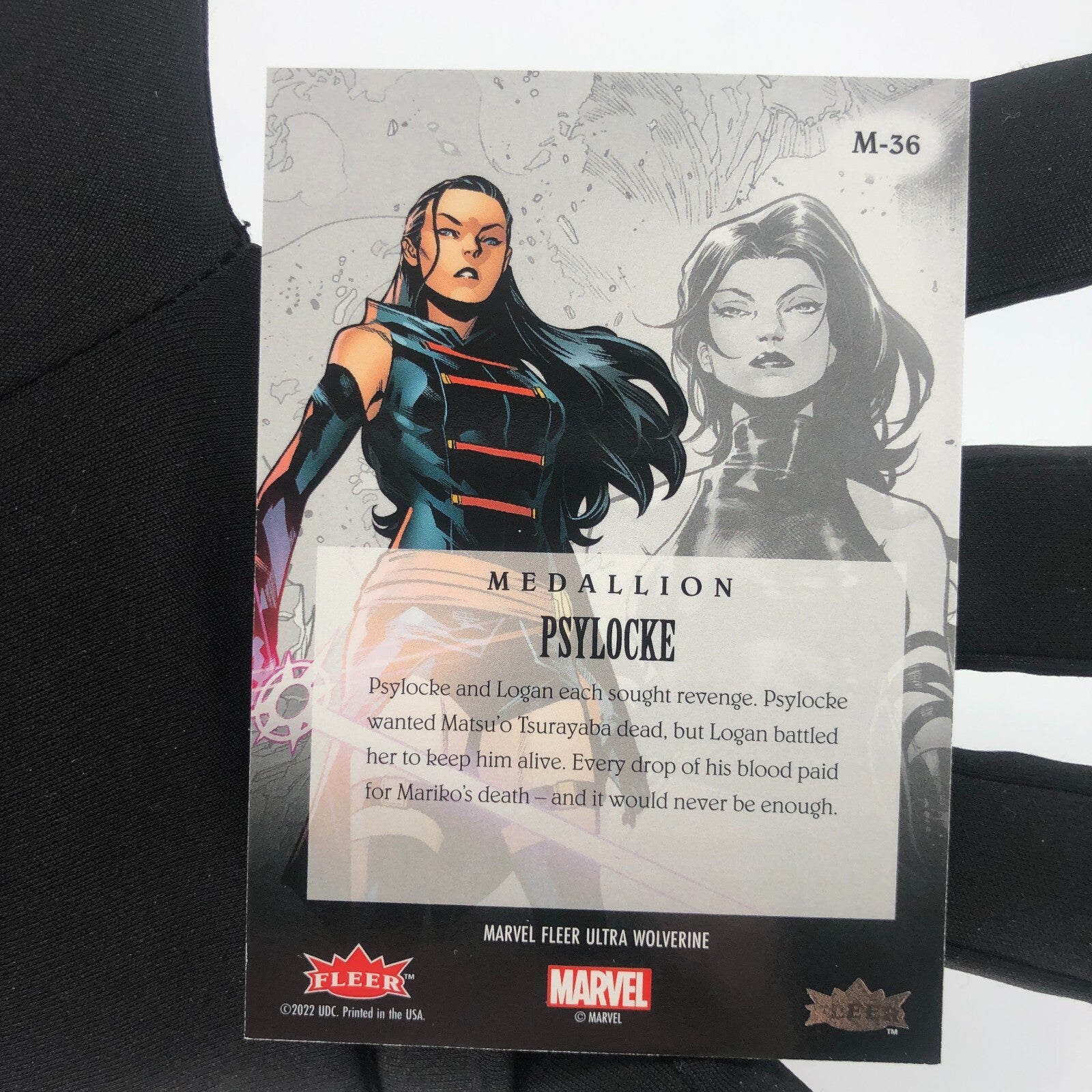 Marvel Card Psylocke M-36 Medallion Fleer Upper Deck Wolverine Ultra [Rank A]