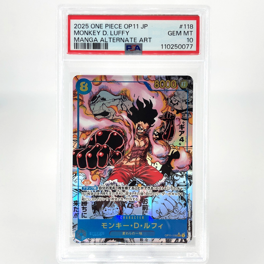 PSA 10 One Piece Card Luffy OP11-118 SEC Manga Parallel Japanese [10]