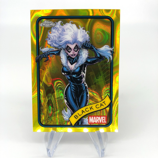 Marvel Card Black Cat 106 Yellow Lava Refractor Topps Chrome 2025 [NM]