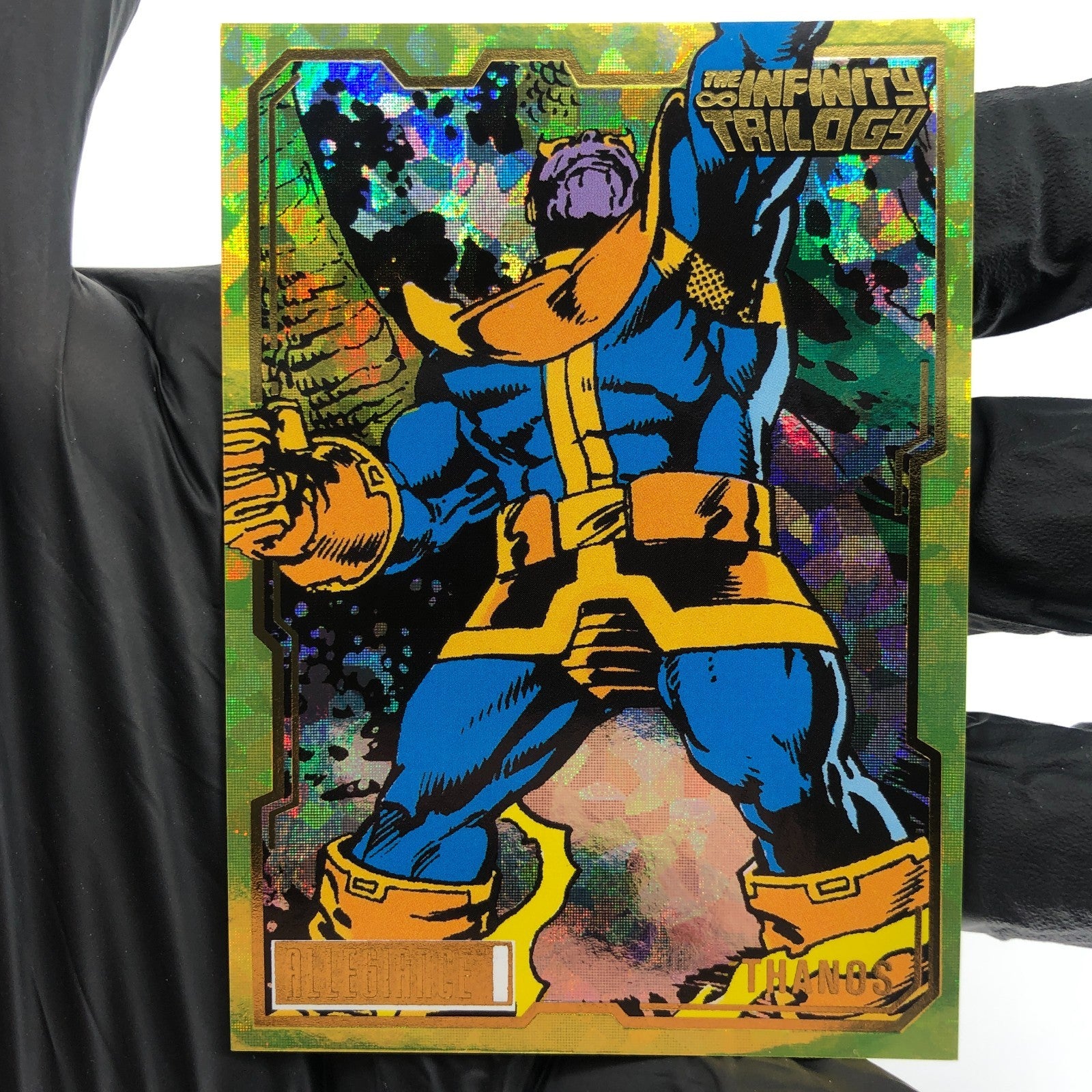 Marvel Card Thanos 1 Yellow Crackle /149 Infinity Allegiance Upper Deck [NM]