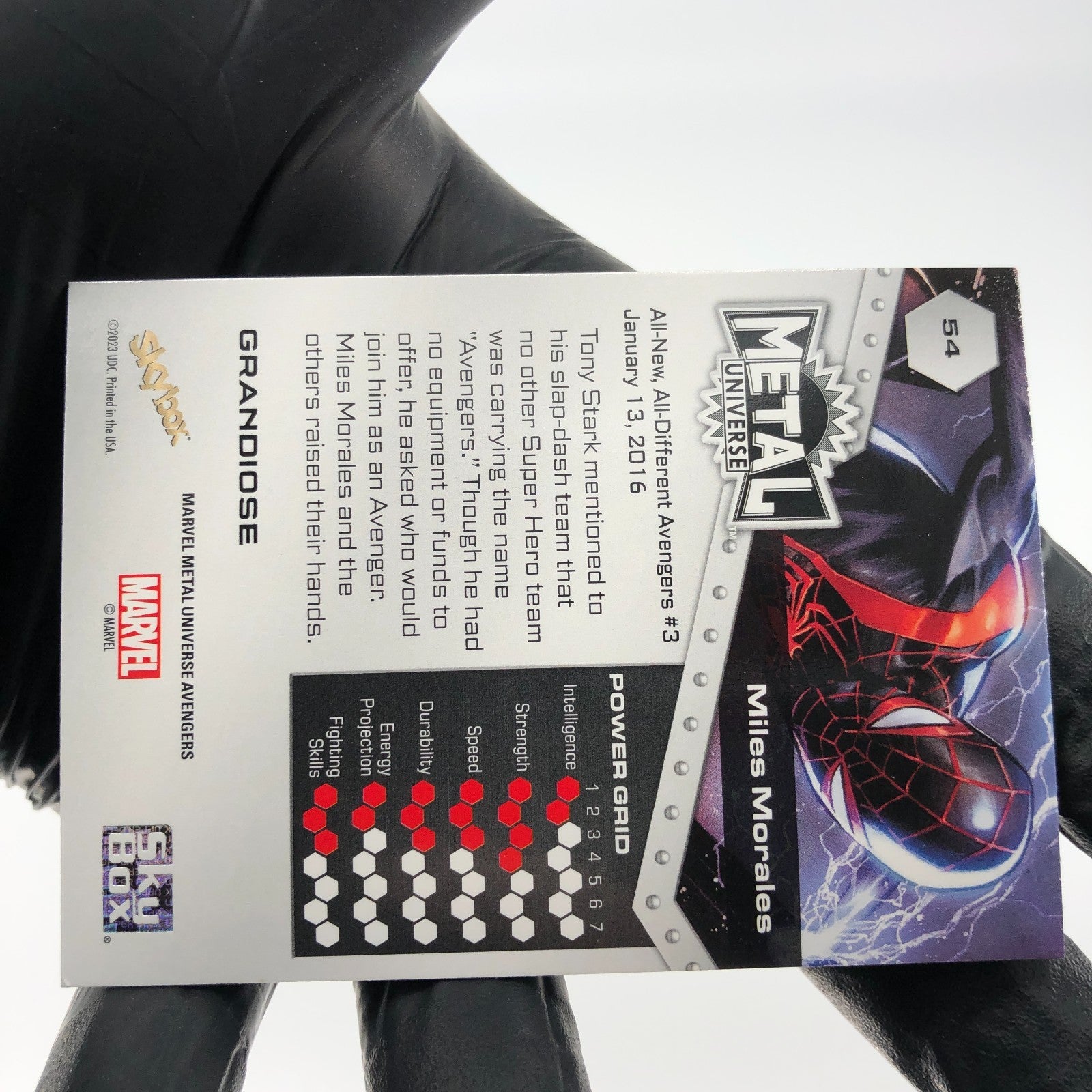 Marvel Card Miles Morales 54 Grandiose Fleer Upper Deck Metal Universe [NM]