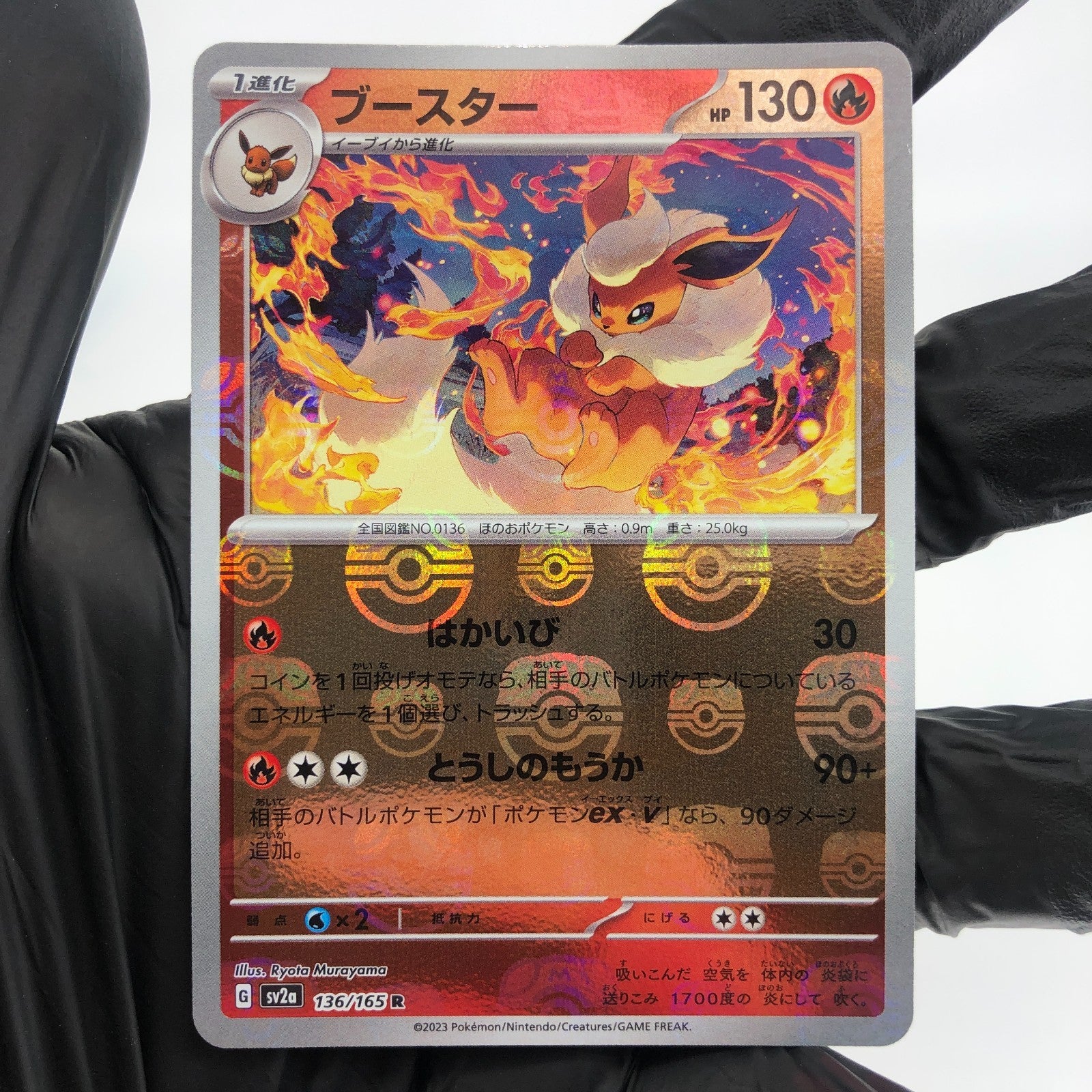 Pokemon Card Flareon 136/165 R Masterball Sv2a Japanese Karte [NM]