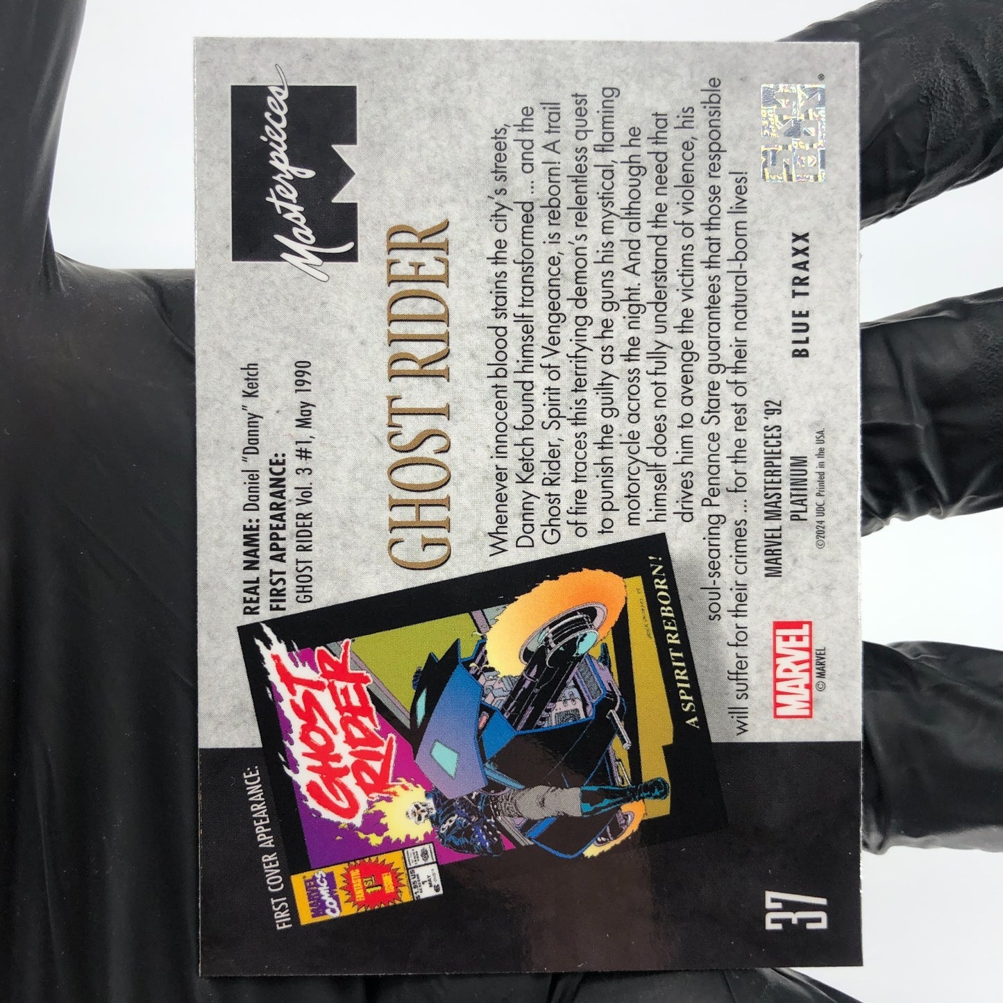 Marvel Card Ghost Rider Blue Traxx 37 Fleer Upper Deck Masterpieces [NM]