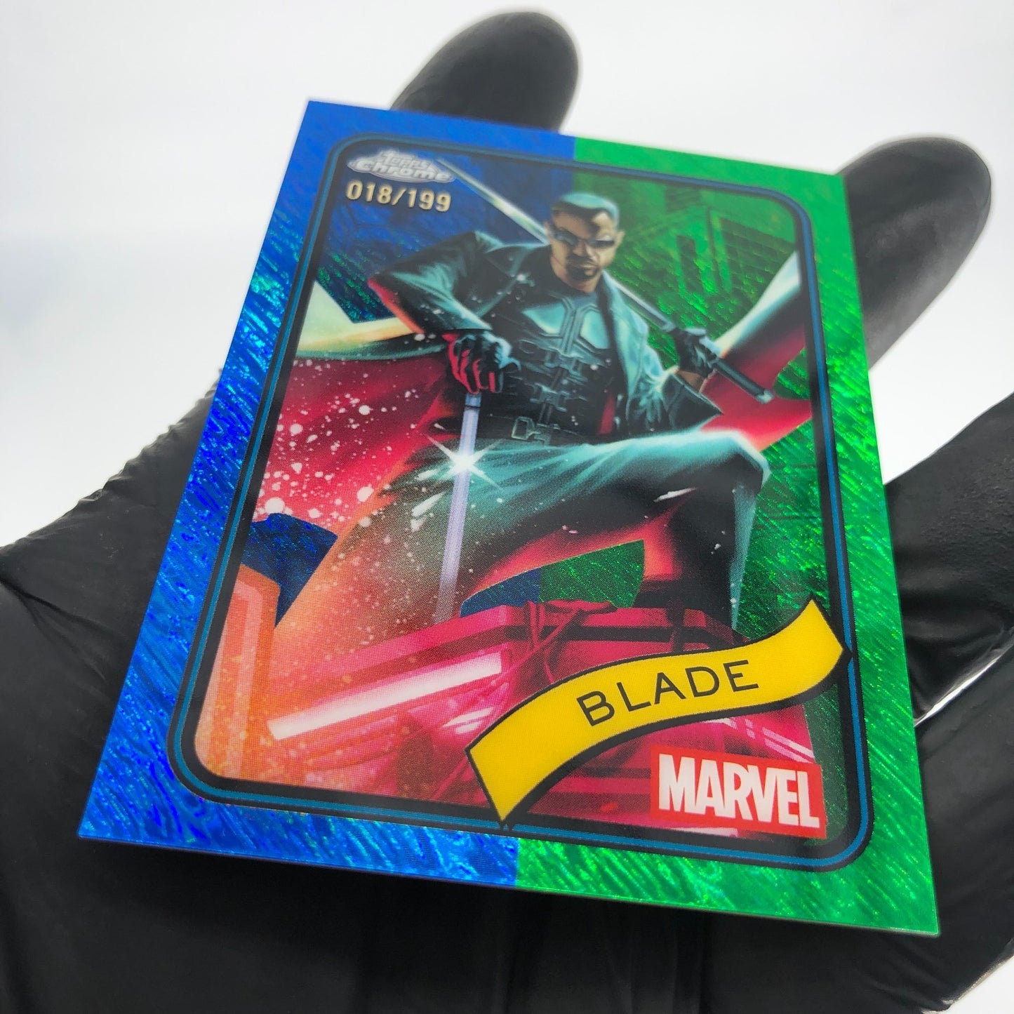 Marvel Card Blade 126 Blue Green Shimmer /199 Topps Chrome 2025 [NM]