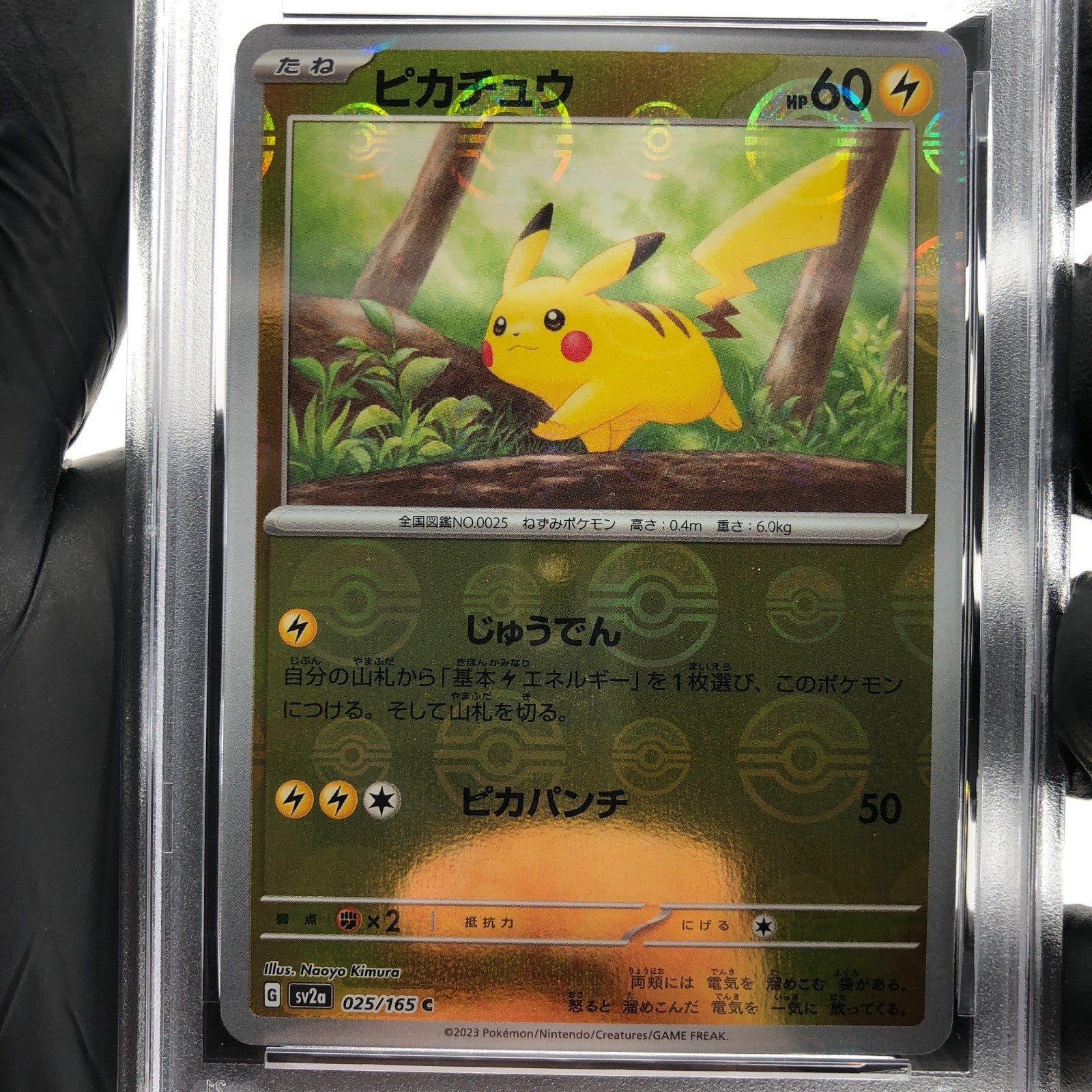 PSA 9 Pokemon Card Pikachu 025/165 C Pokeball SV2a Japanese Karte [9] 5