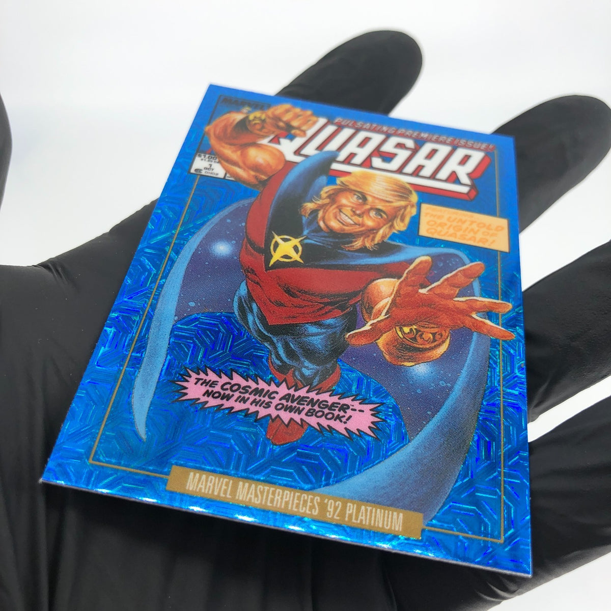 Marvel Card Quasar Blue Traxx 72-V Variant  Fleer Upper Deck Masterpieces [NM]