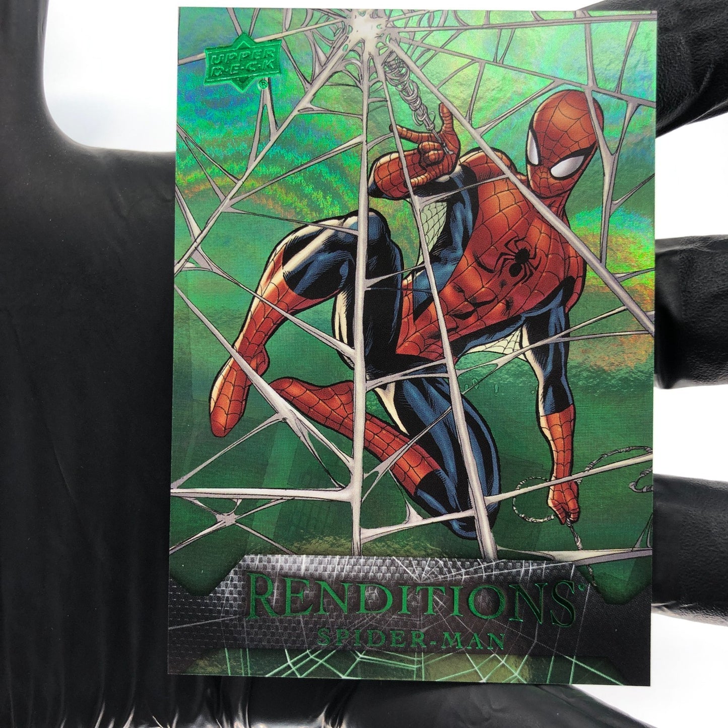 Marvel Card Spider-Man 50 Green  /399 Fleer Upper Deck Renditions [NM]