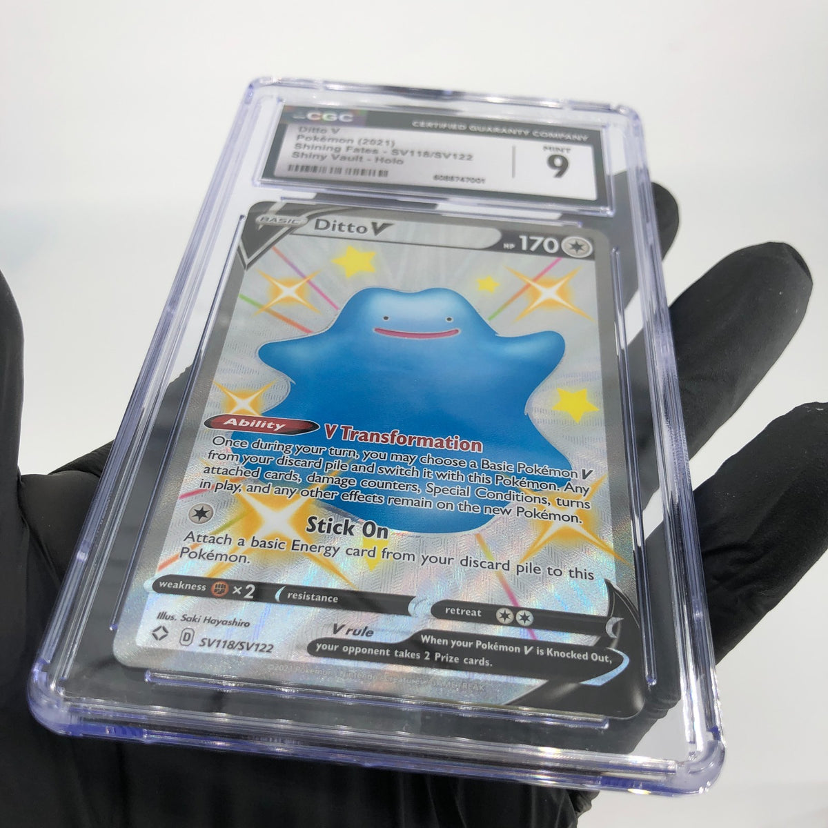 CGC 9 Pokemon Card Ditto V SV118/SV122 Shining Fates English Karte [9]