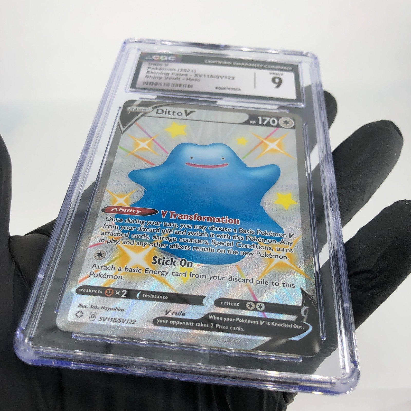 CGC 9 Pokemon Card Ditto V SV118/SV122 Shining Fates English Karte [9]