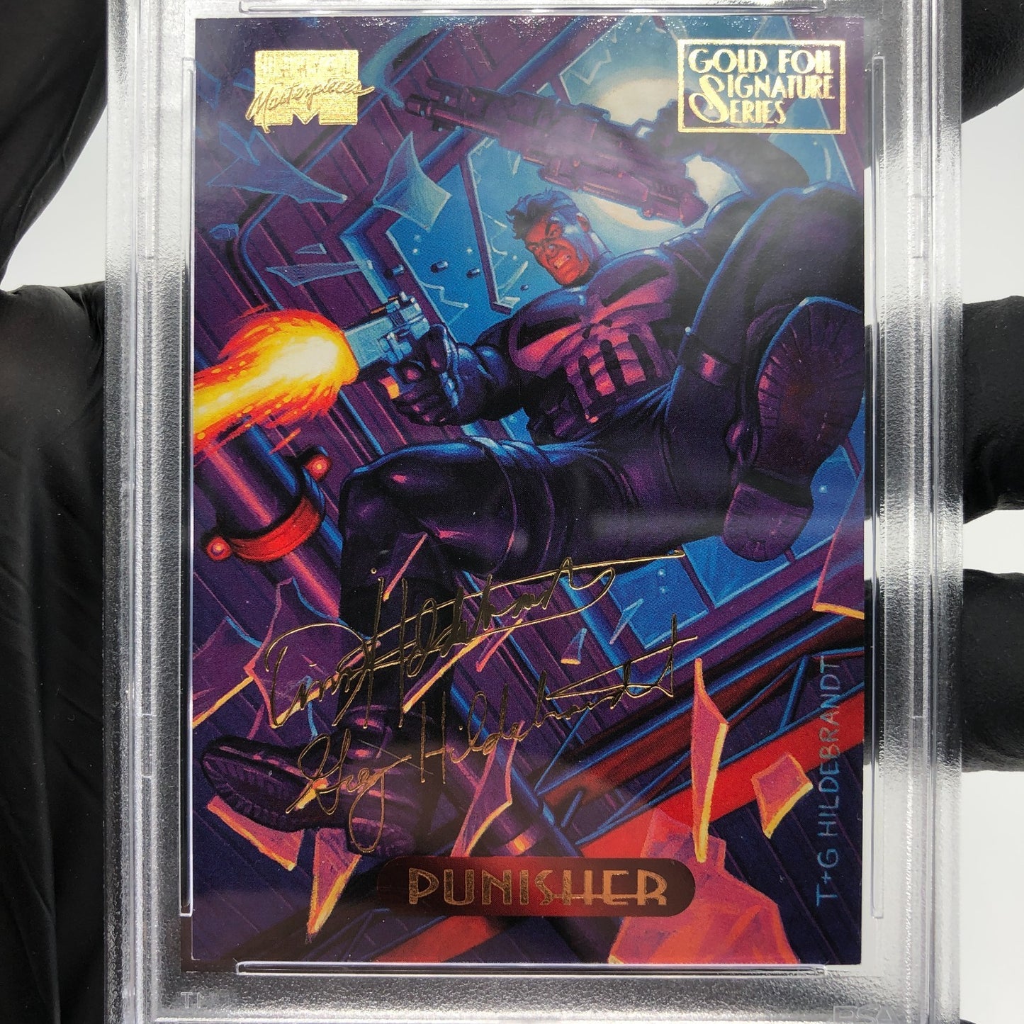 PSA 7 Marvel Card Punisher 94 Gold Signature Upper Deck Masterpieces 1994 [7]