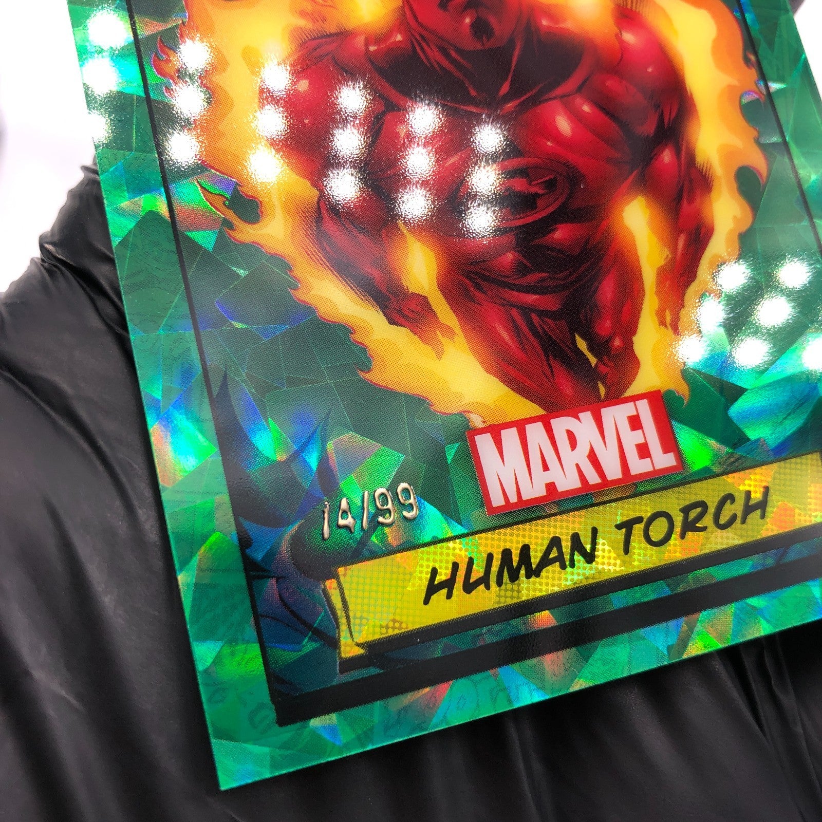 Marvel Card Human Torch 24 Green /99 Refractor Topps Sapphire 2024 [NM]
