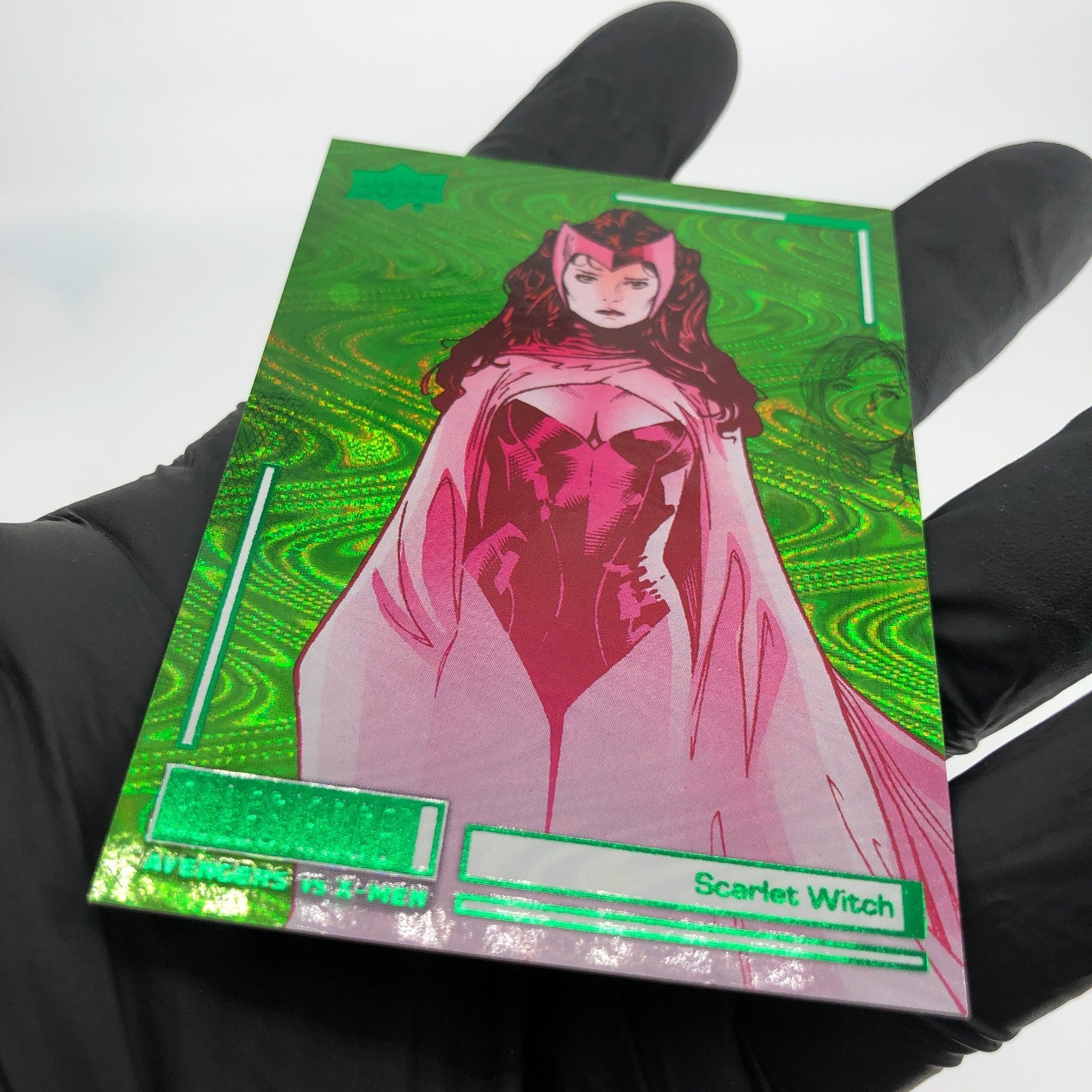 Marvel Card Avengers vs X-Men Scarlet Witch Green Allegiance Upper Deck [NM]