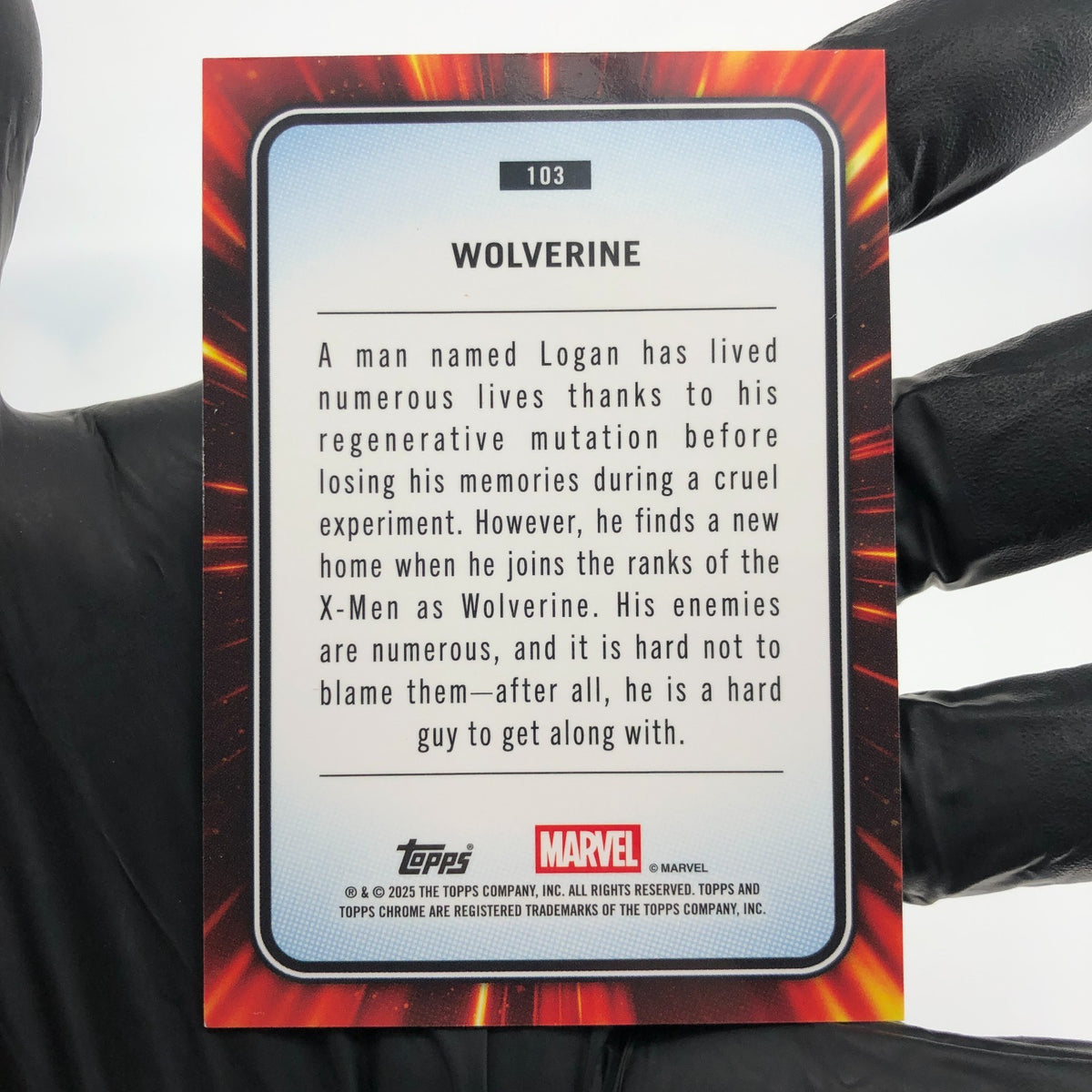 Marvel Card Wolverine 103 Yellow Lava Refractor Topps Chrome 2025 [NM]