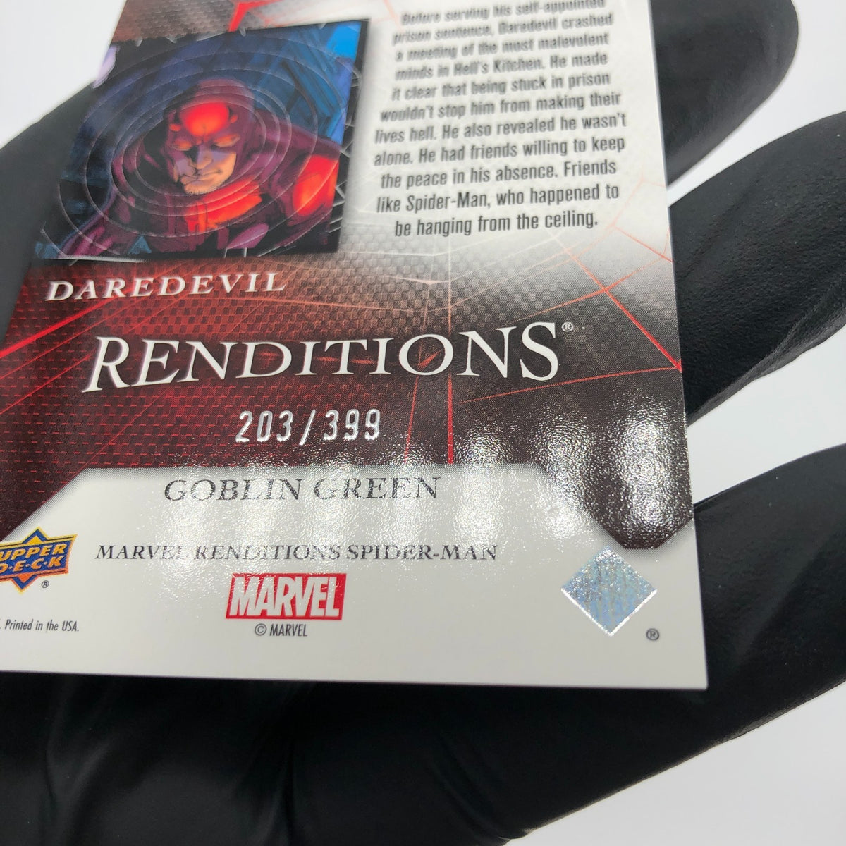 Marvel Card Daredevil 83 Green  /399 Fleer Upper Deck Renditions [NM]