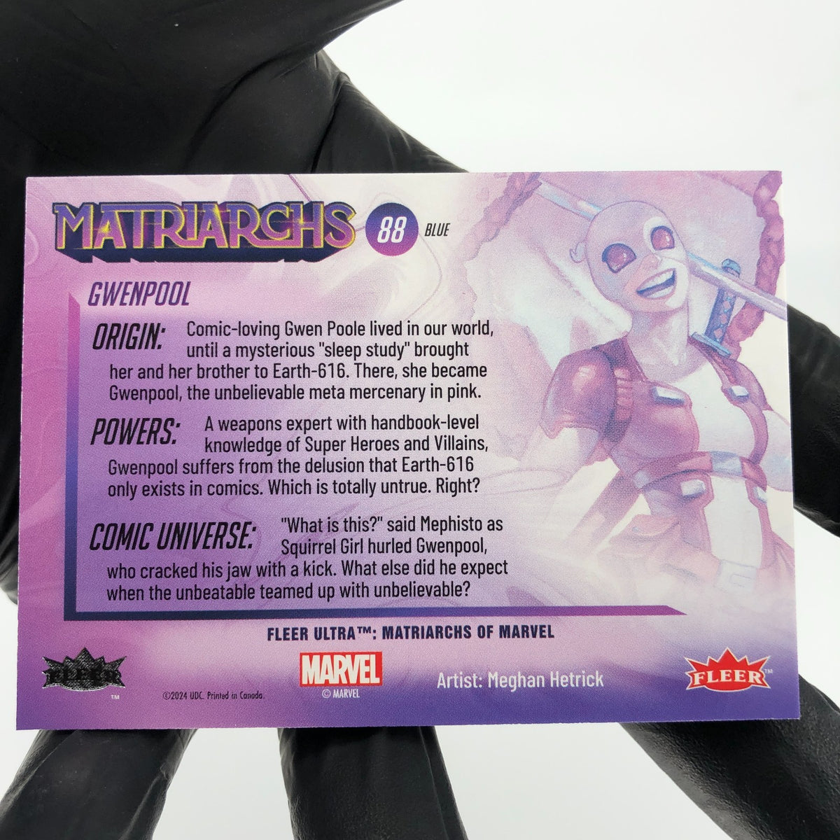 Marvel Card Gwenpool 88 Blue Parallel Matriarchs 2024 Fleer Upper Deck [NM]
