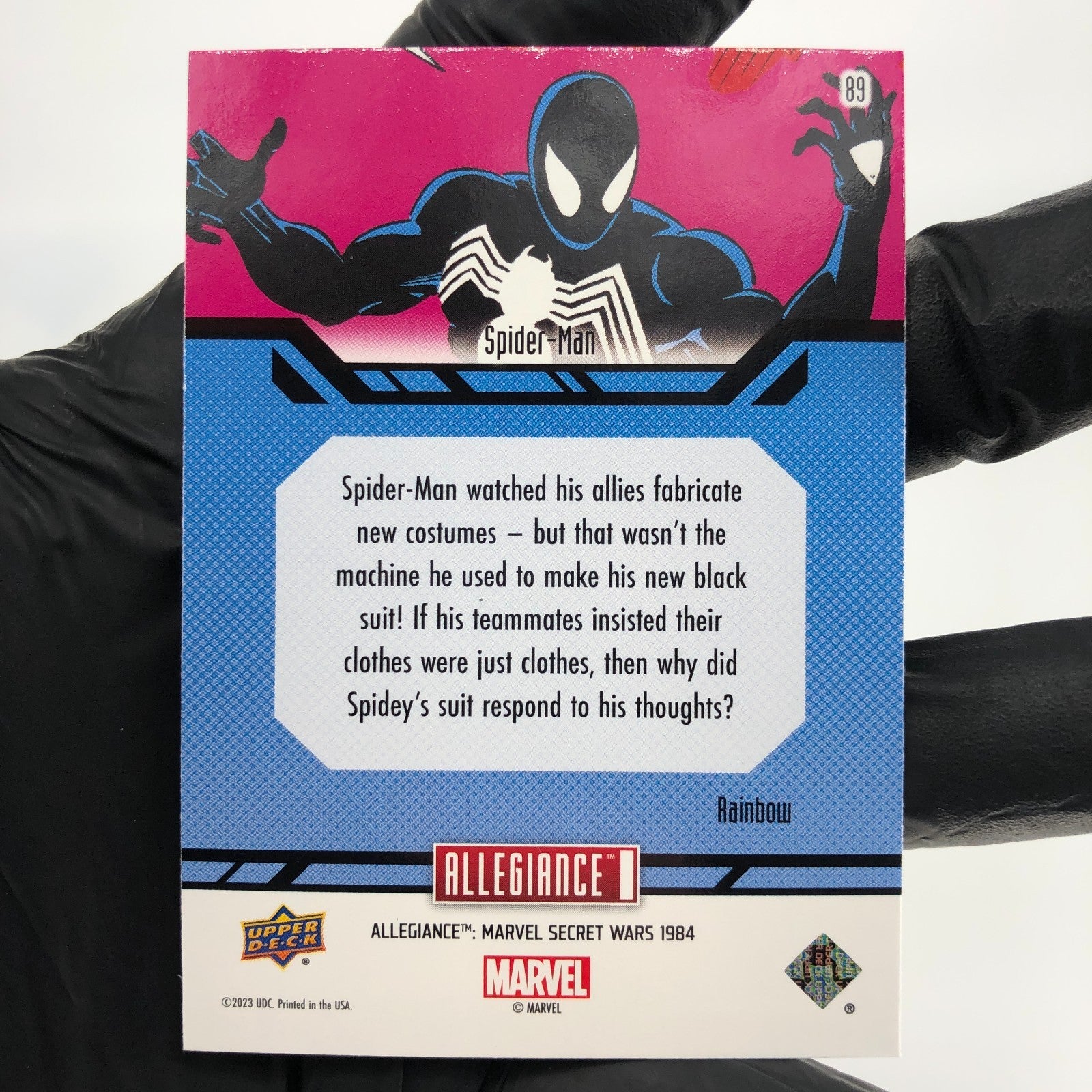 Marvel Card Spider-Man Venom 89 Rainbow Secret Wars Allegiance Upper Deck [NM]