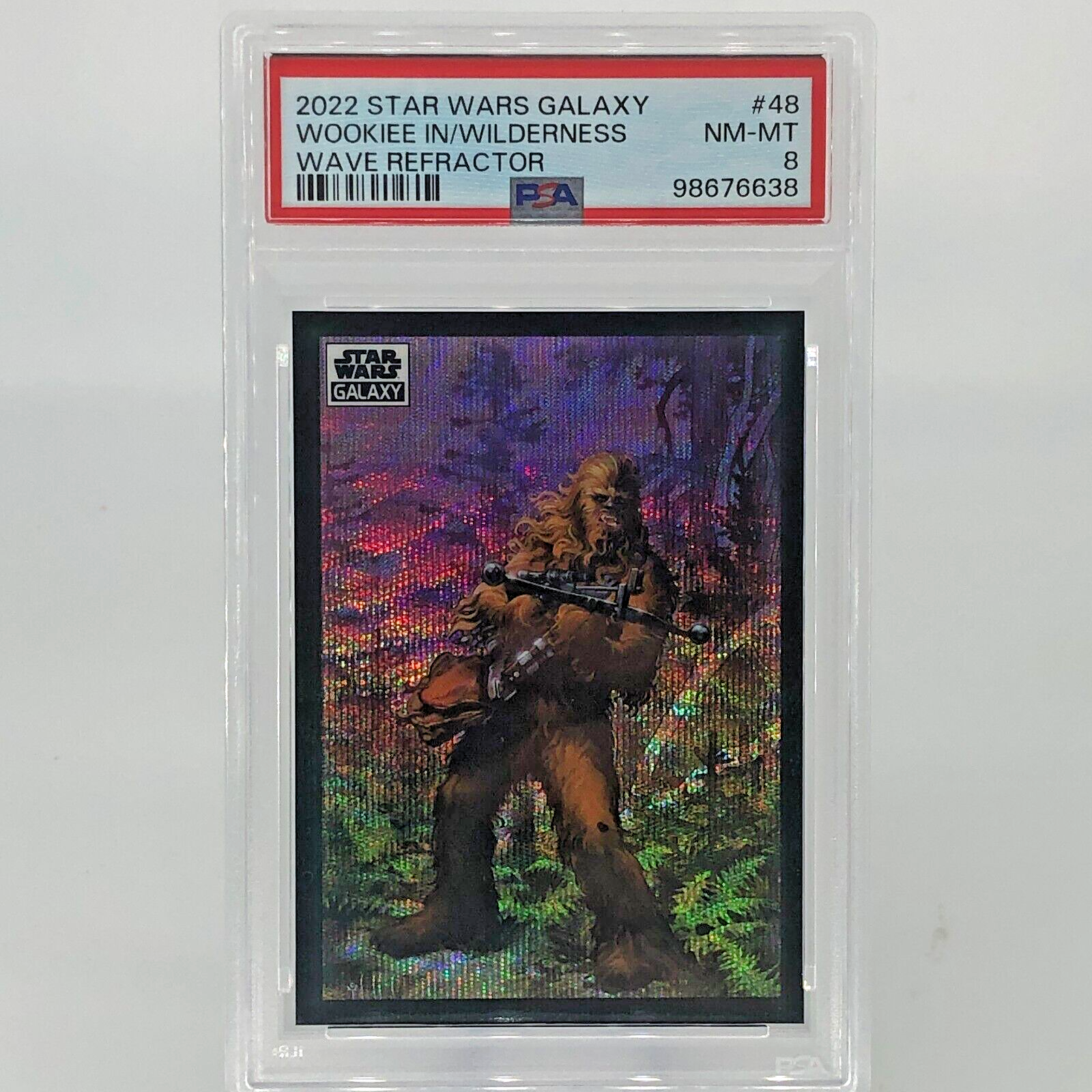 PSA 8 Star Wars Galaxy 2022 Wookiee 48 Wave Refractor /99 Topps Chrome [8]