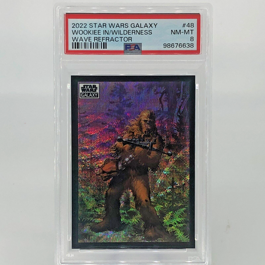 PSA 8 Star Wars Galaxy 2022 Wookiee 48 Wave Refractor /99 Topps Chrome [8]