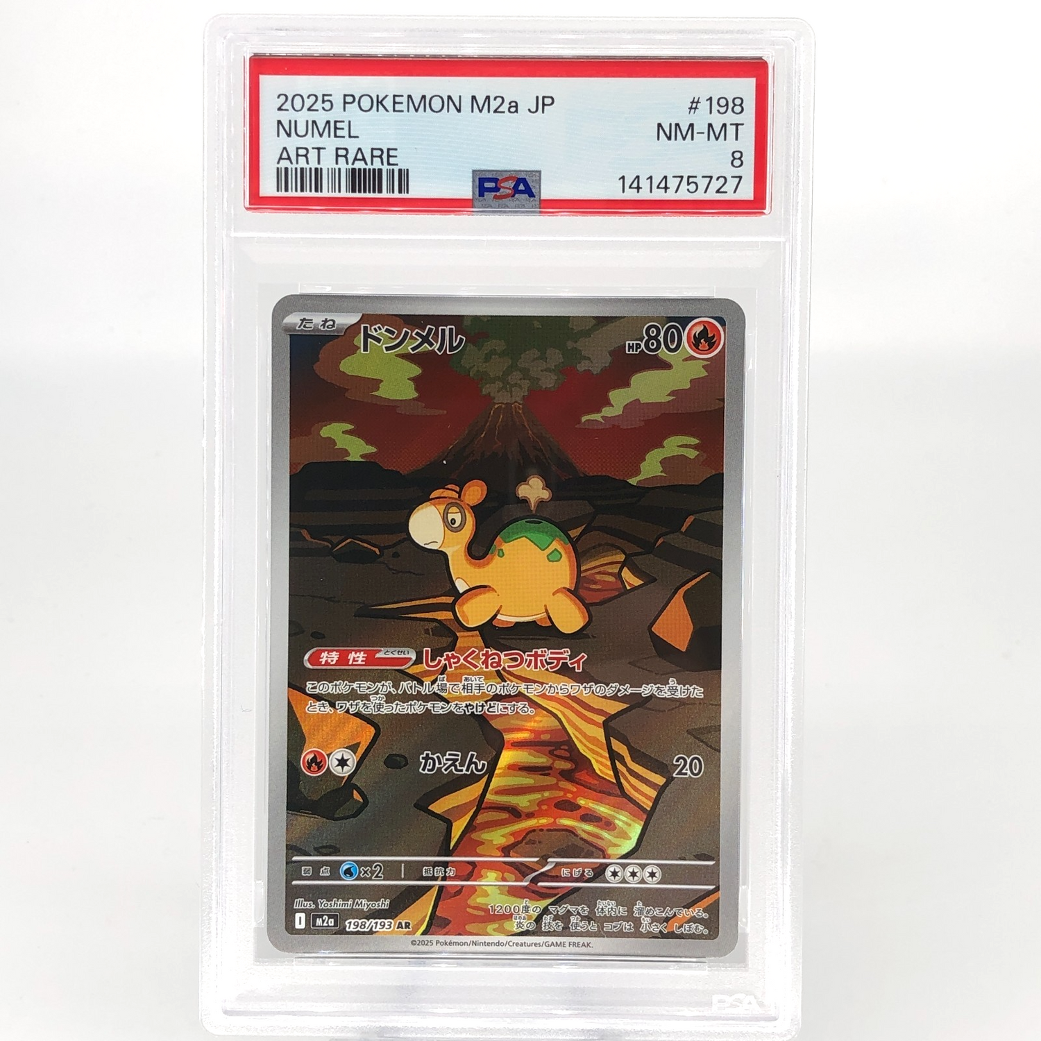 PSA 8 Pokemon Card Numel 198/193 AR M2a Japanese Karte [8] 2