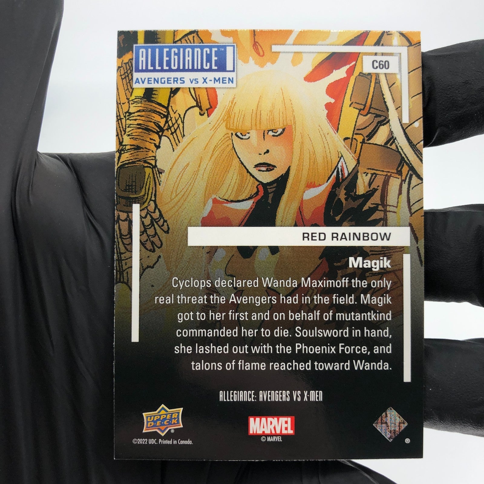 Marvel Card Avengers vs X-Men Magik C60 Red Rainbow Allegiance Upper Deck [NM]