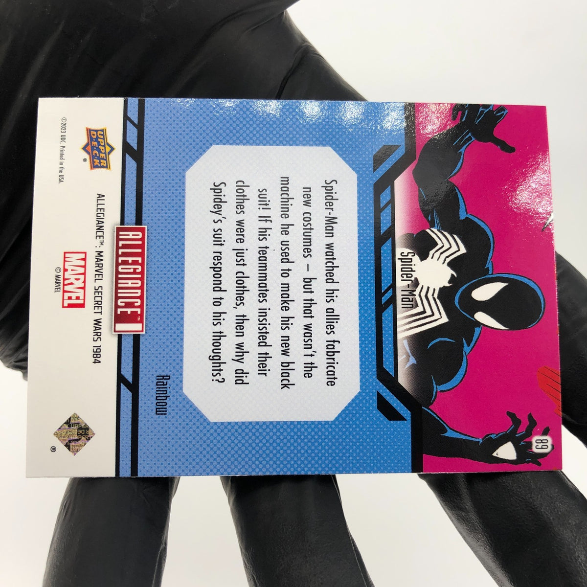 Marvel Card Spider-Man Venom 89 Rainbow Secret Wars Allegiance Upper Deck [NM]