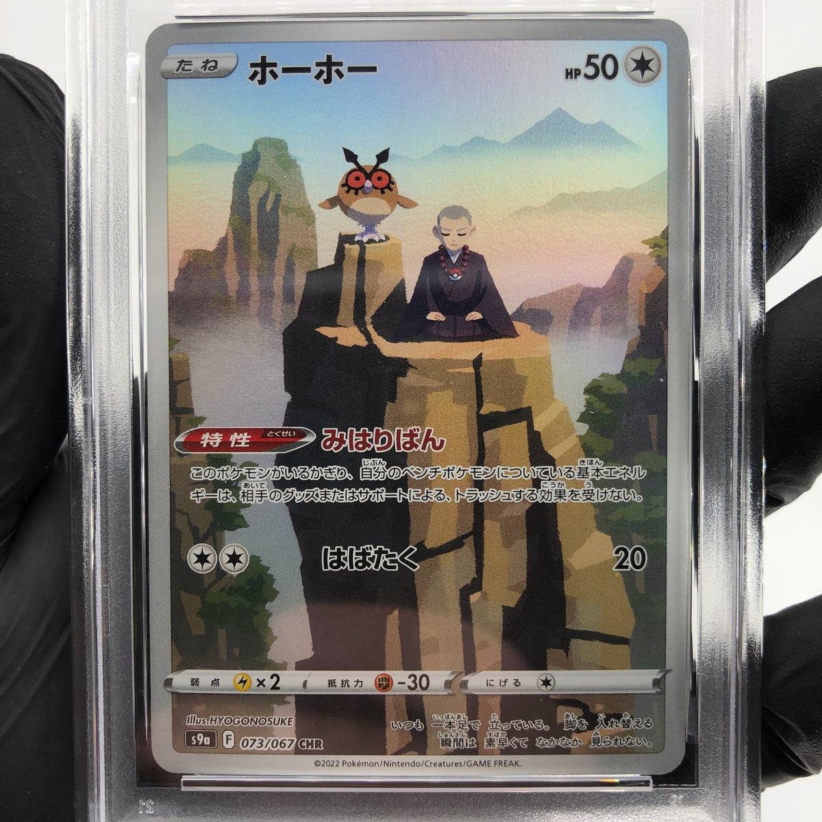 PSA 9 Pokemon Card Hoothoot 073/067 CHR S9a Japanese Karte [9] 2